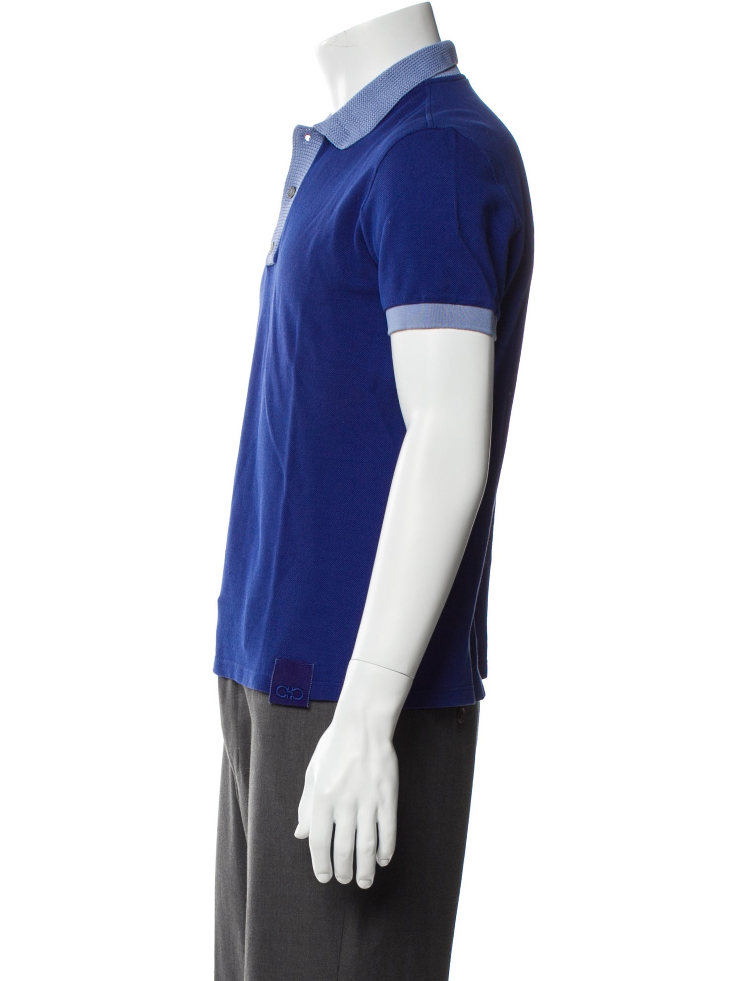 Salvatore Ferragamo Gancini Logo V-Neck Polo Shirt