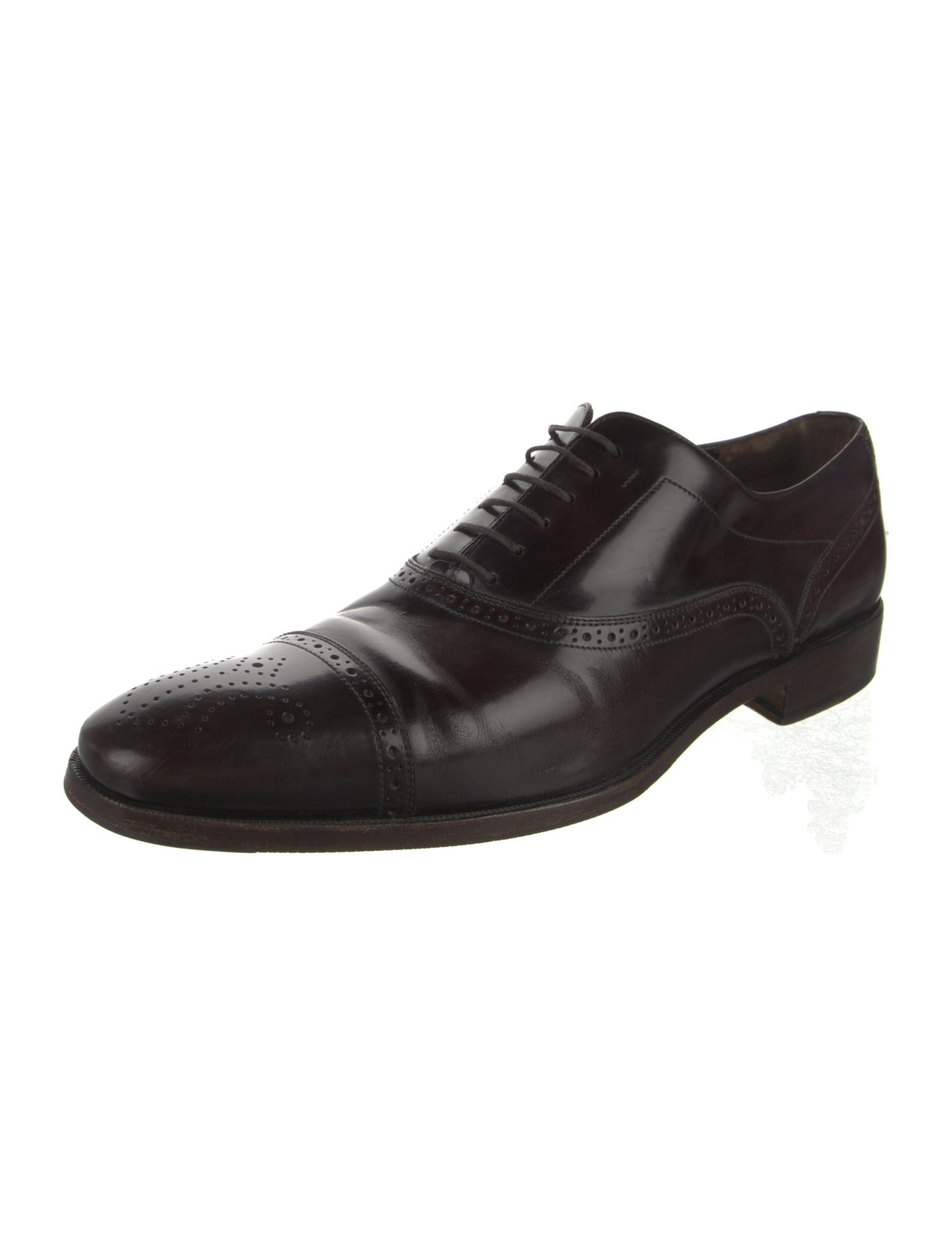 Salvatore Ferragamo Leather Lasercut Accents Brogues