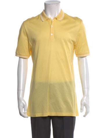 Pre-owned Ferragamo Gancini Logo Crew Neck Polo Shirt In Yellow