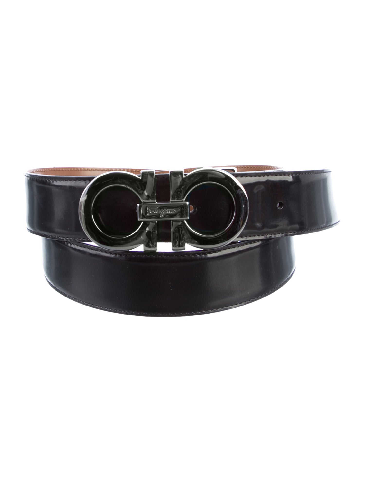 Ferragamo Gancini Logo Leather Waist Belt