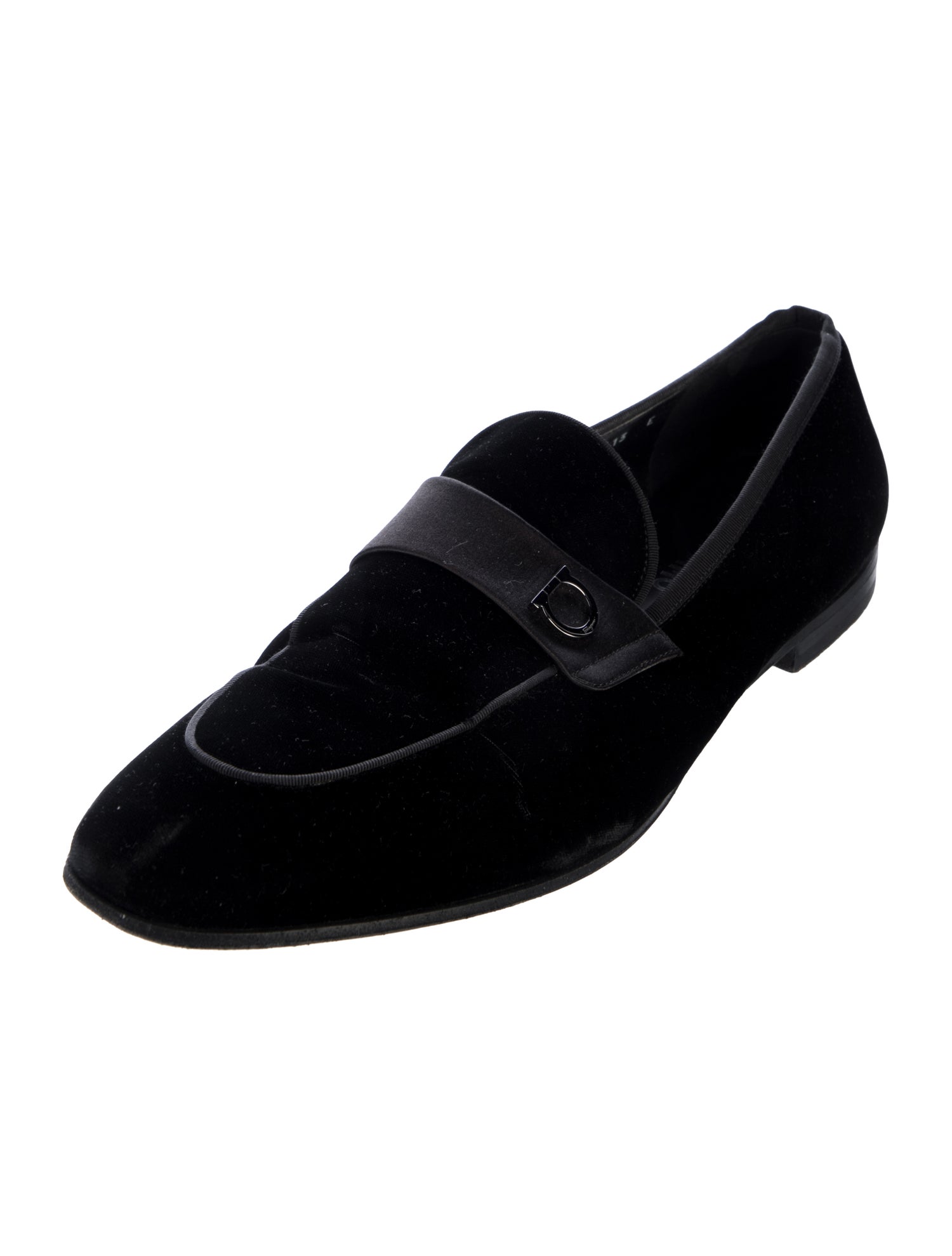 Salvatore Ferragamo Gancini Logo Velvet Dress Loafers