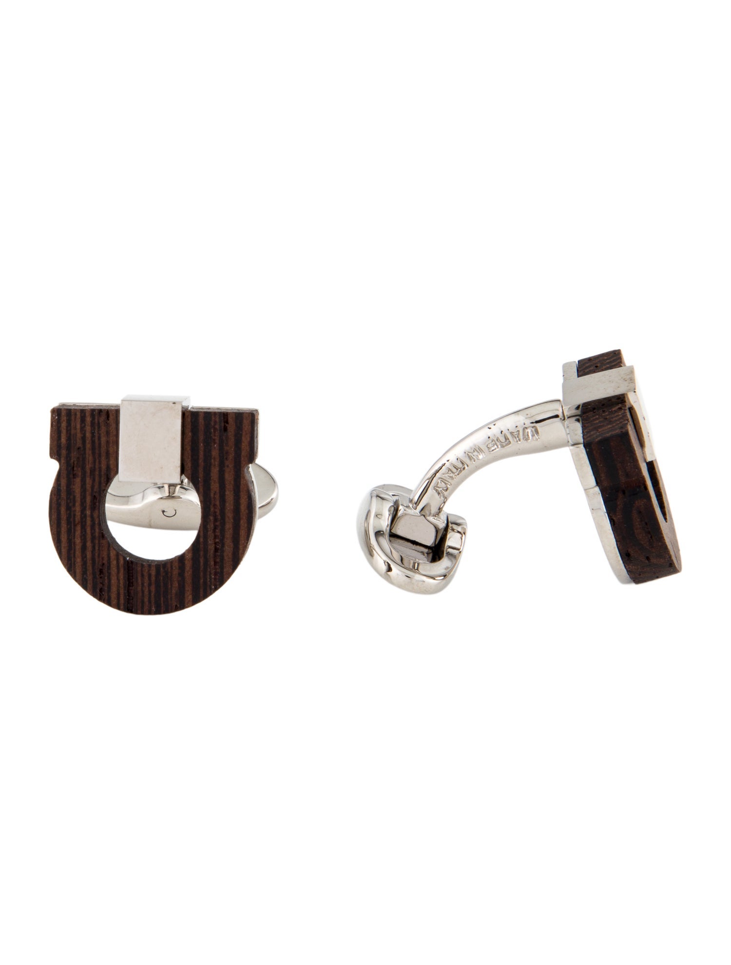 Salvatore Ferragamo Wooden Cufflinks
