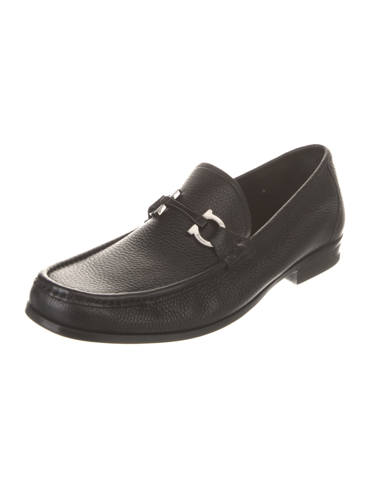 Salvatore Ferragamo Gancini Logo Leather Loafers
