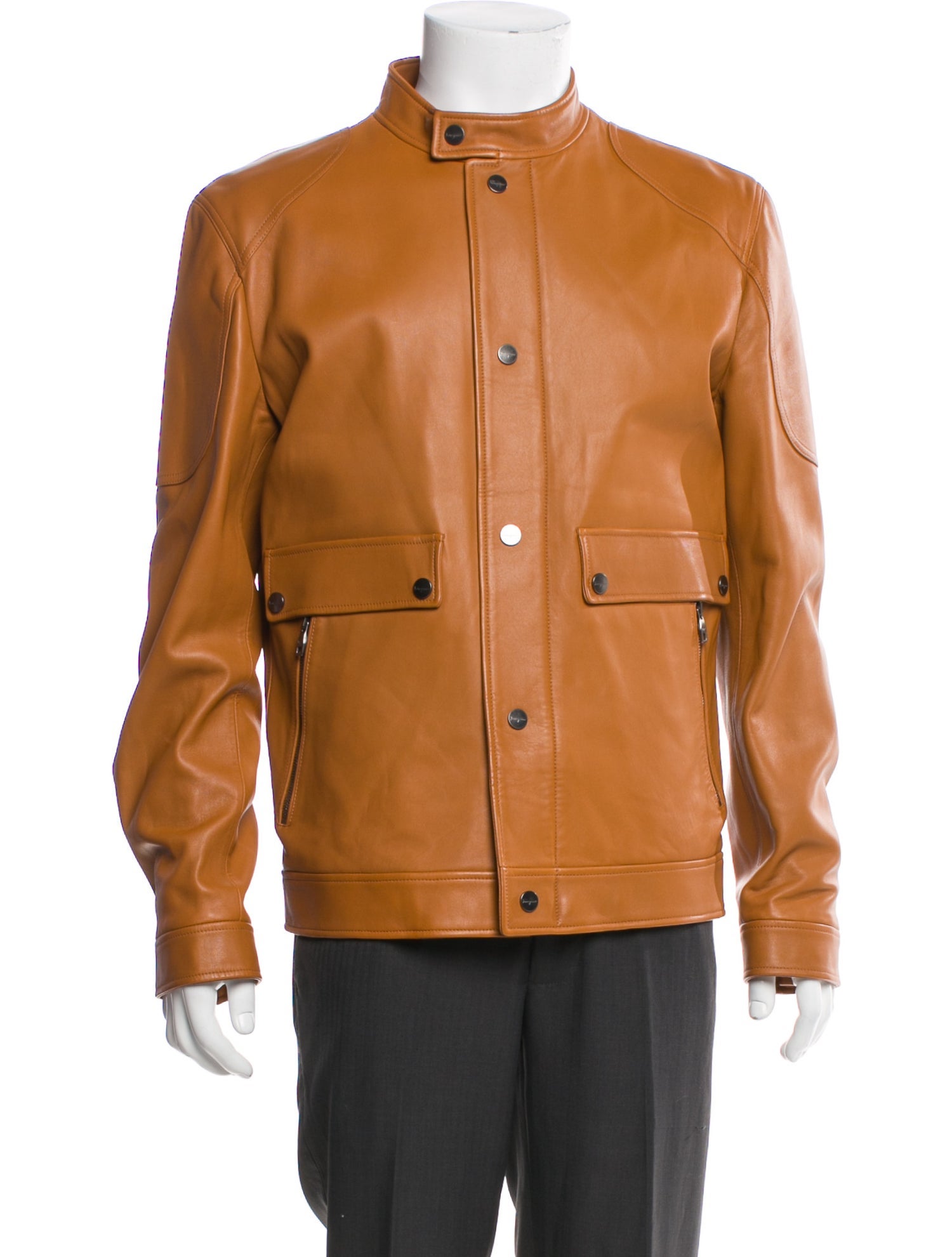 Salvatore Ferragamo Lamb Leather Utility Jacket