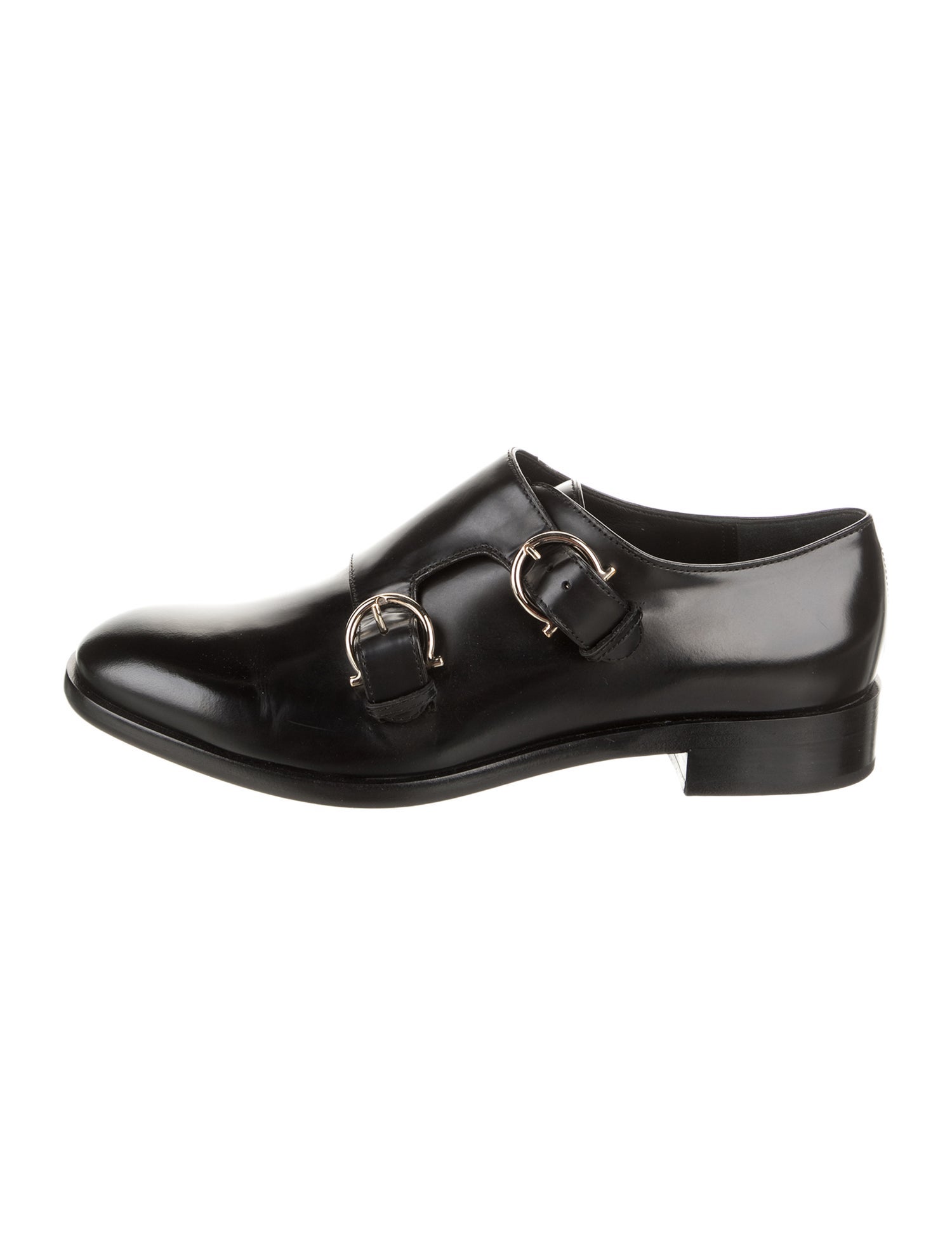 Salvatore Ferragamo Leather Monk Straps