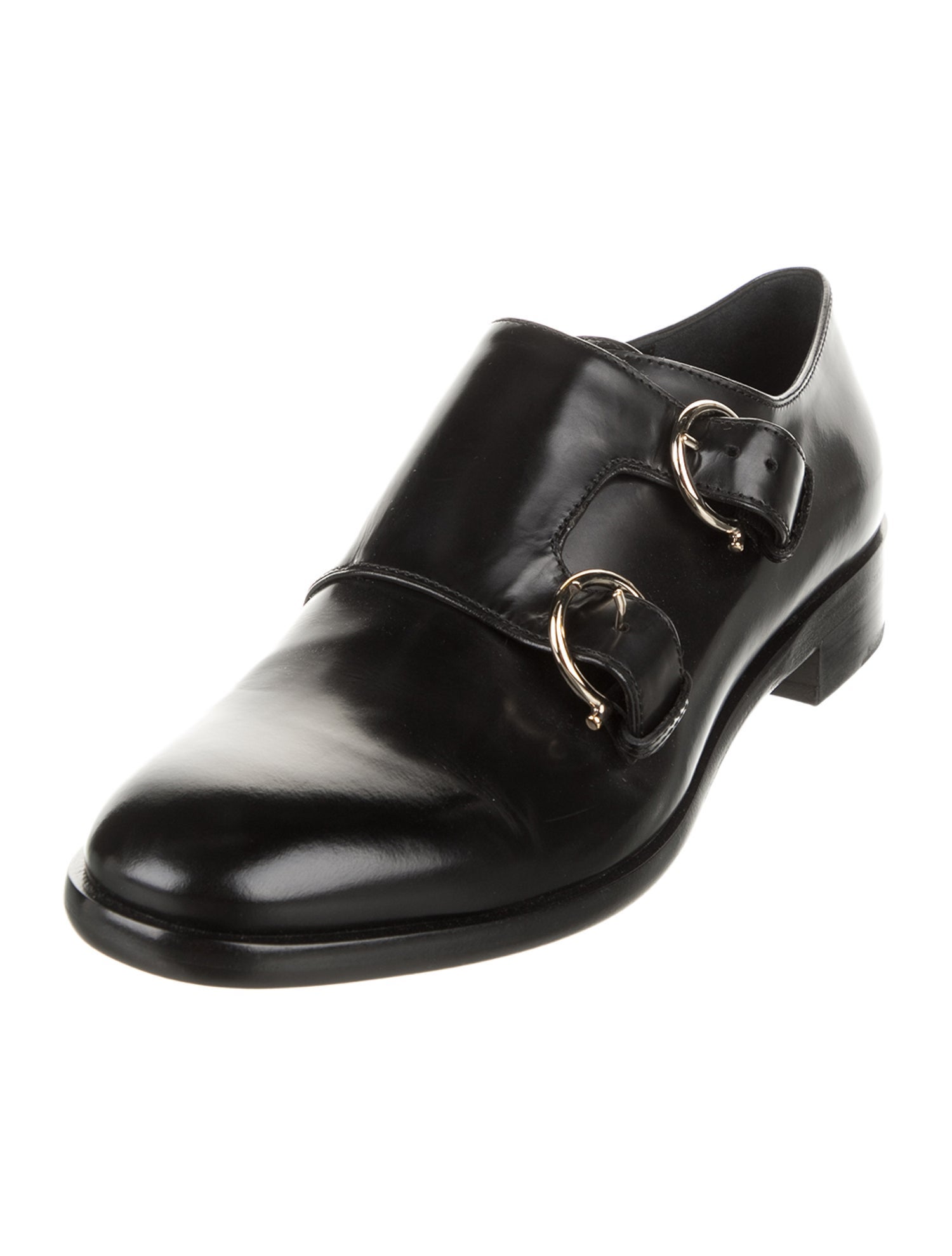 Salvatore Ferragamo Leather Monk Straps