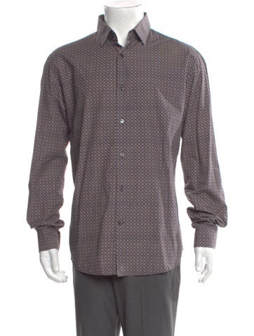 Pre-owned Ferragamo Printed Long Sleeve Shirt In Brown