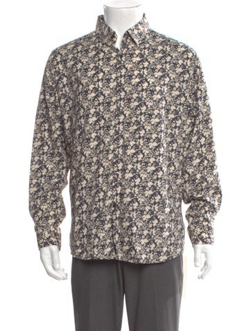 Pre-owned Ferragamo Floral Print Long Sleeve Shirt In Multi