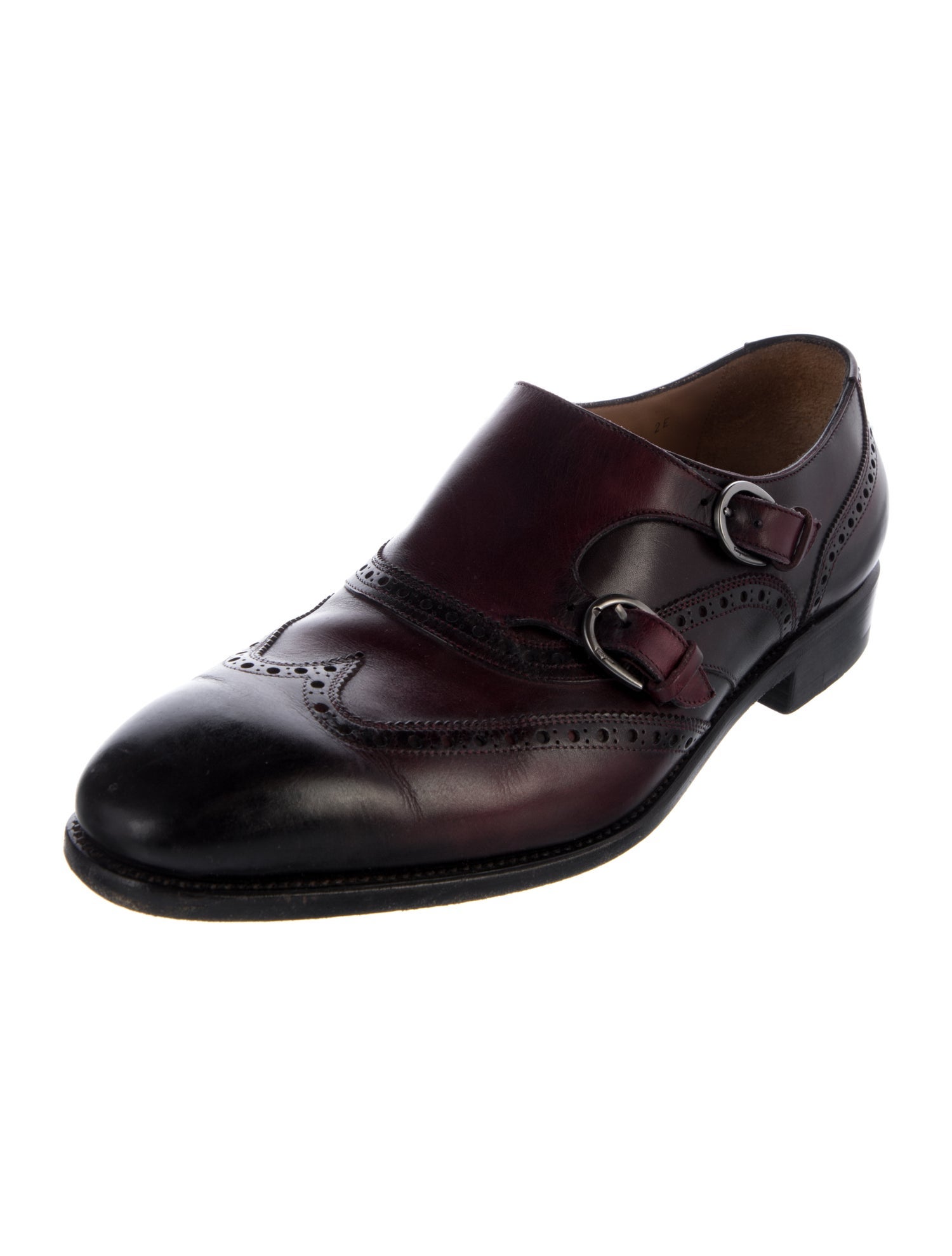 Salvatore Ferragamo Leather Monk Straps