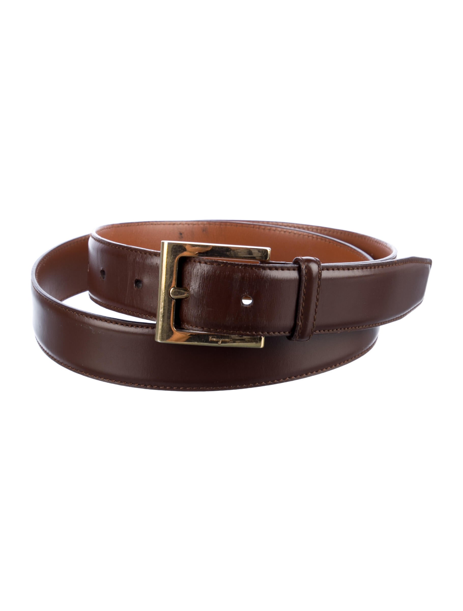 Salvatore Ferragamo Skinny Leather Belt