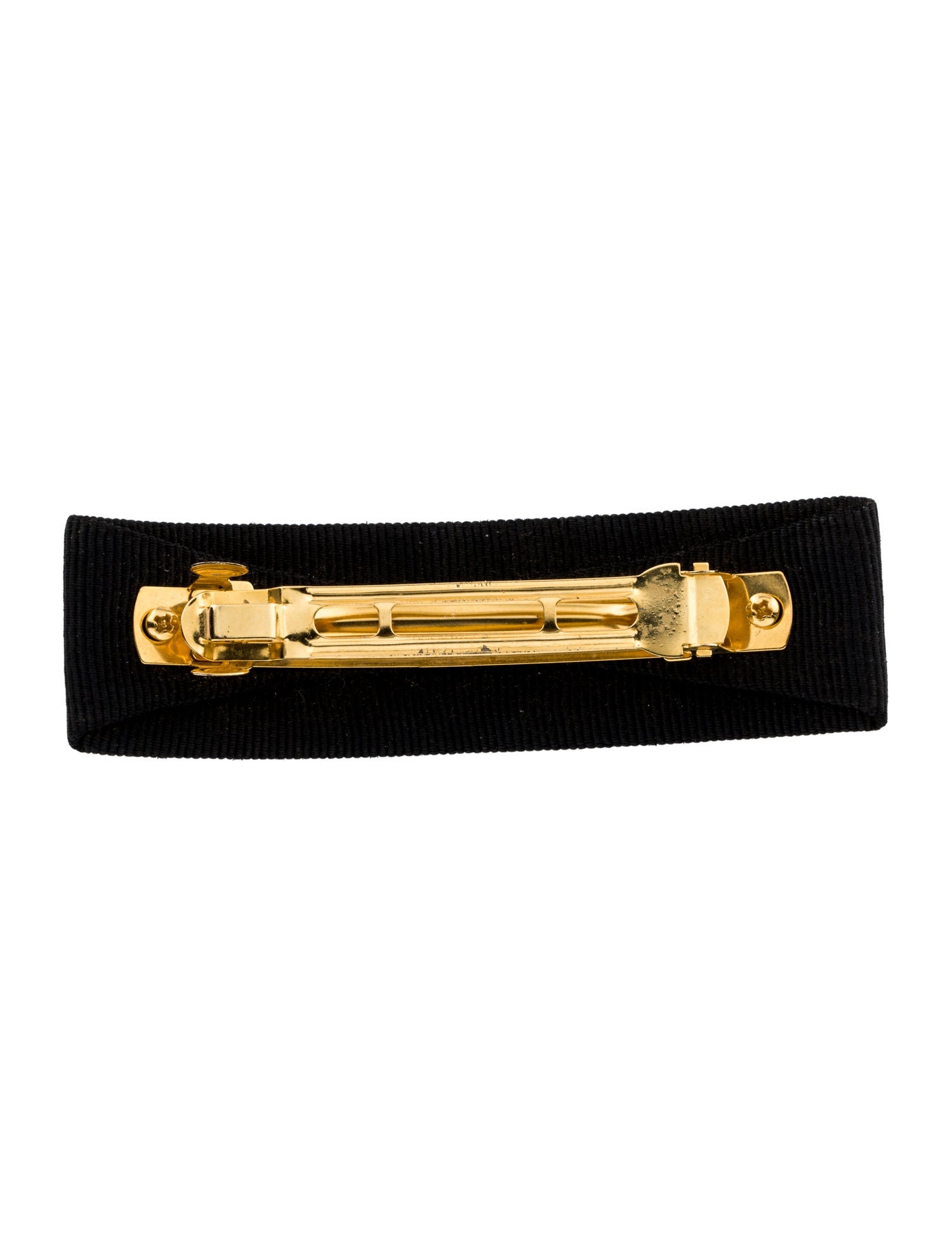 Salvatore Ferragamo Black Leather Hair Barrette, full set Salvatore Ferragamo Bow Hair Clip - Black Hair Accessories  main image 3