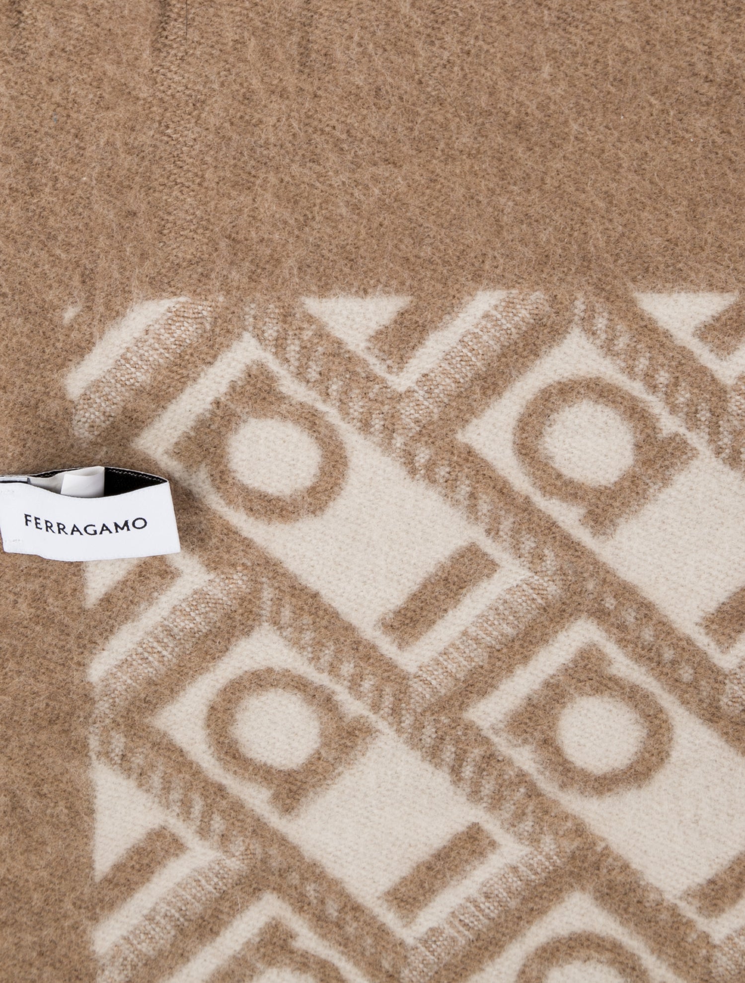 Salvatore Ferragamo Plaid Monogram Throw Blanket w/ Tags