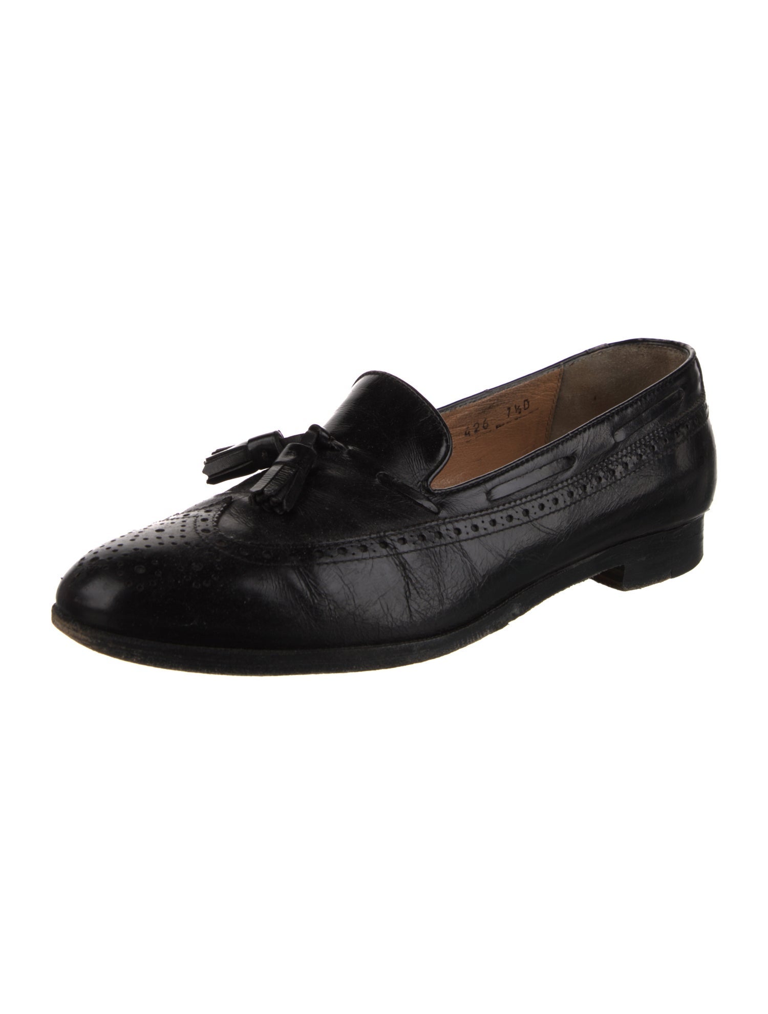 chinese dress ladies Men's Navy Blue Handmade Leather Tassel Loafers US 11.5 / Navy Blue / D main image 0