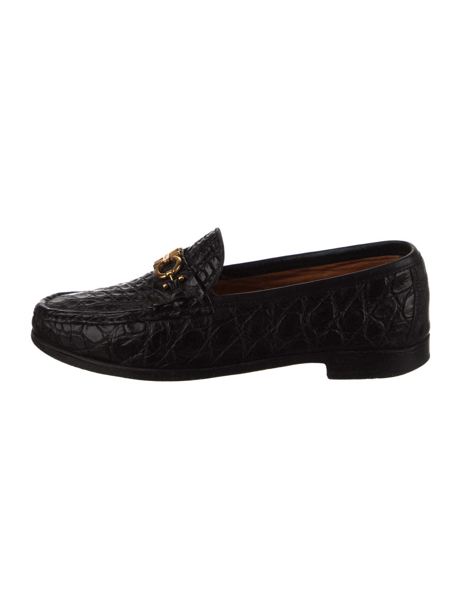 Salvatore Ferragamo Embossed Leather Printed Dress Loafers