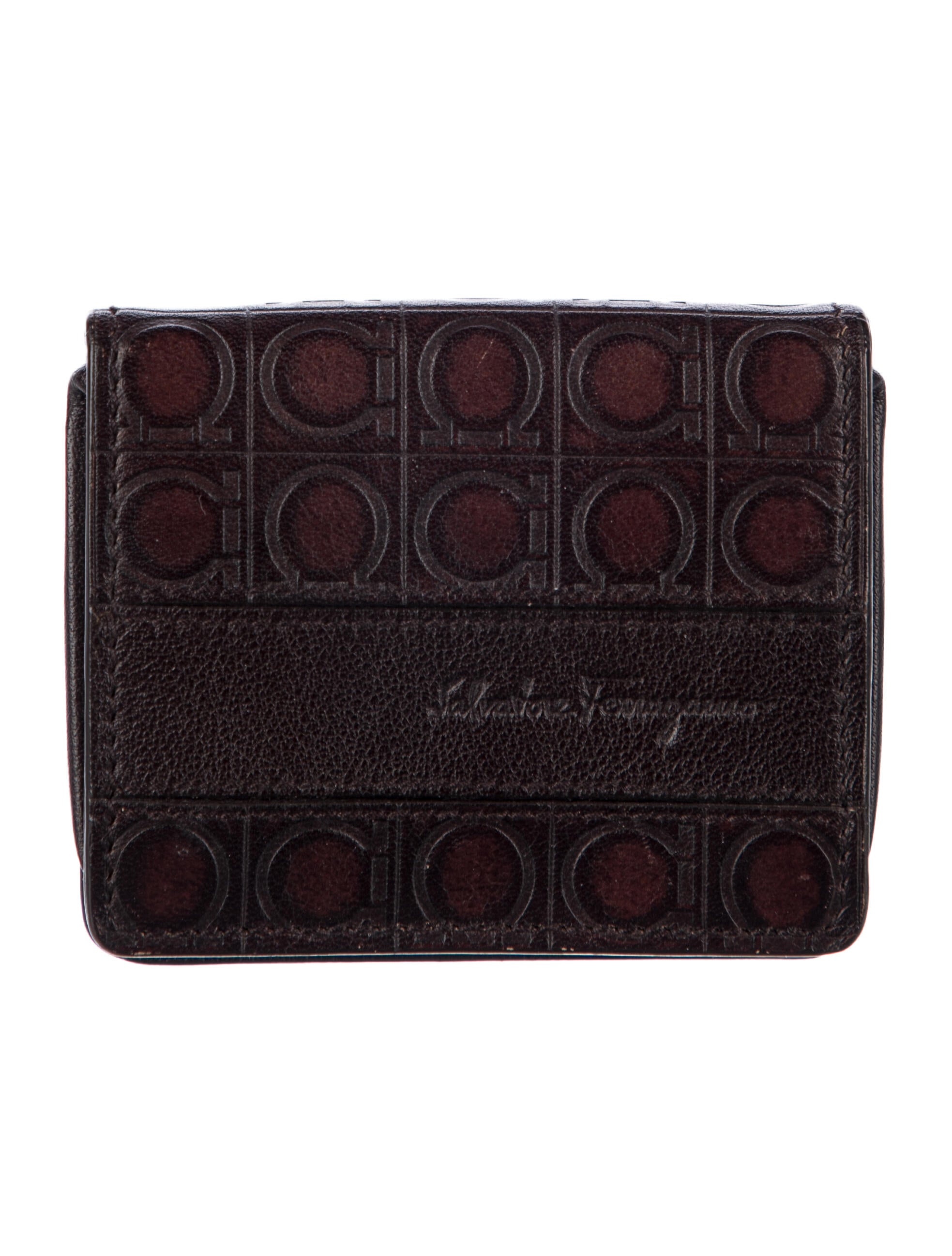 Salvatore Ferragamo Embossed Leather Coin Pouch