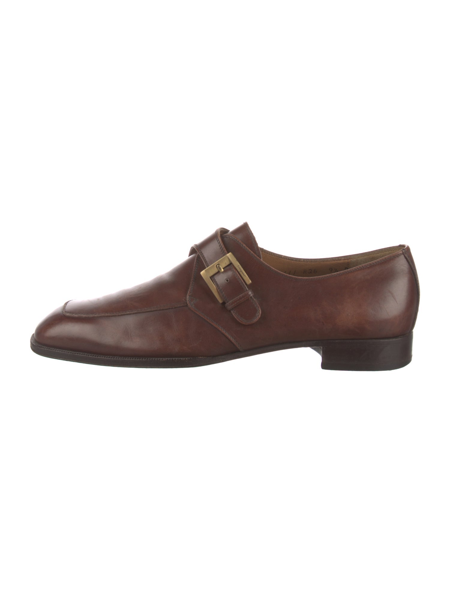Salvatore Ferragamo Leather Monk Straps
