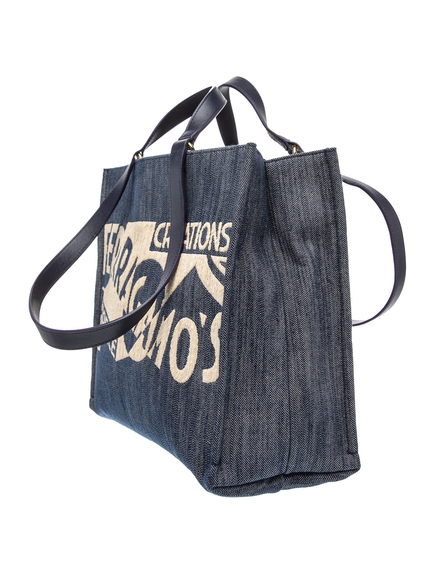 Salvatore Ferragamo Jacquard Tote - Blue Totes, Bags - SAL458731