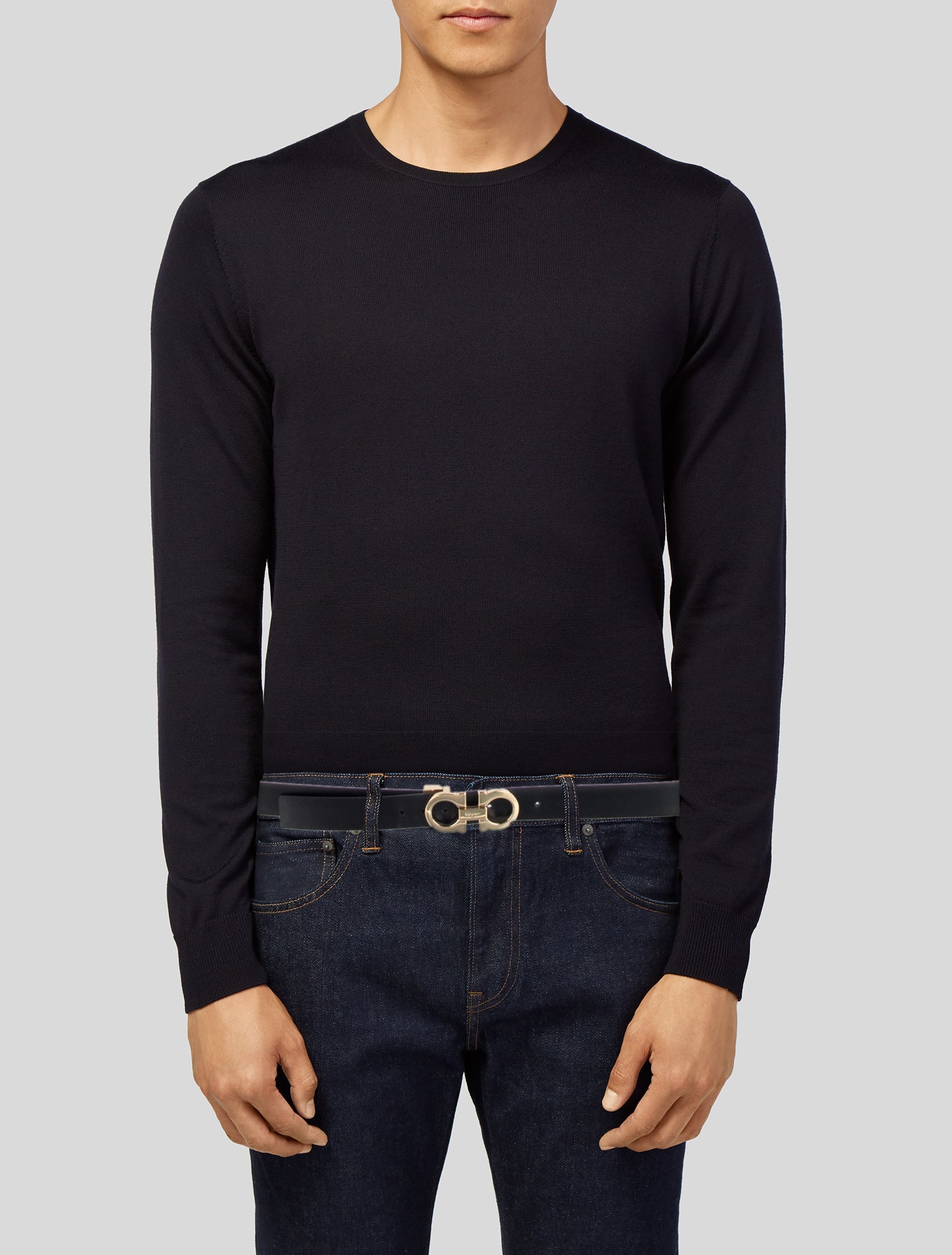 Salvatore Ferragamo Skinny Leather Belt Kit