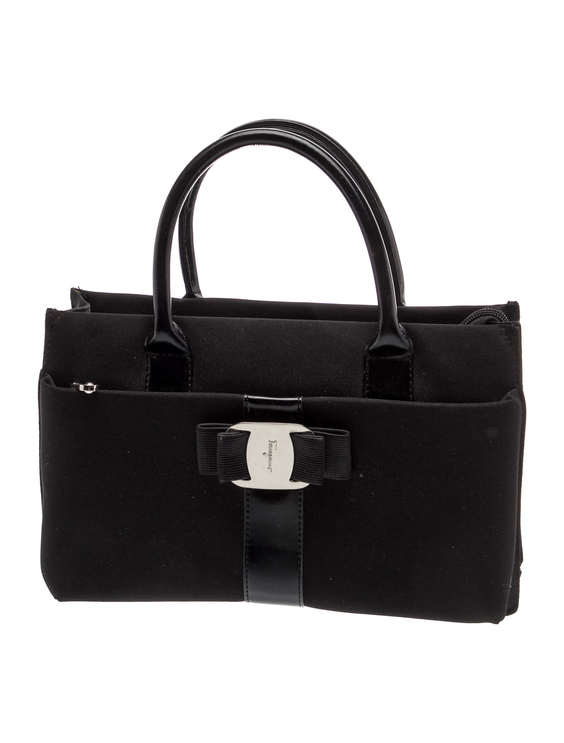 Salvatore Ferragamo Vara Bow Top Handle Bag - Black Handle Bags 