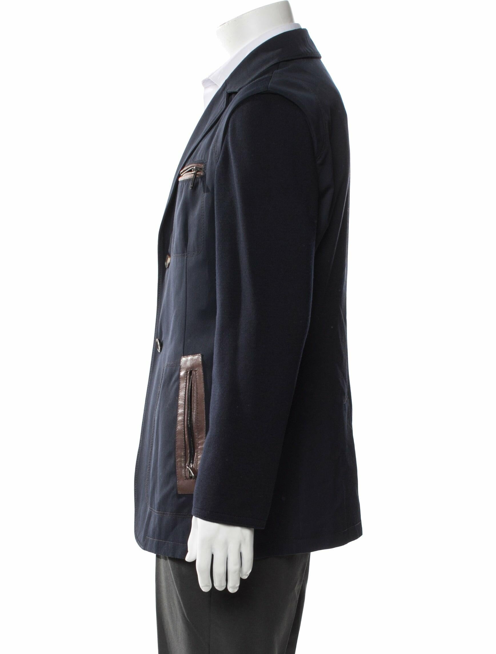 Salvatore Ferragamo Leather Trim Embellishment Blazer