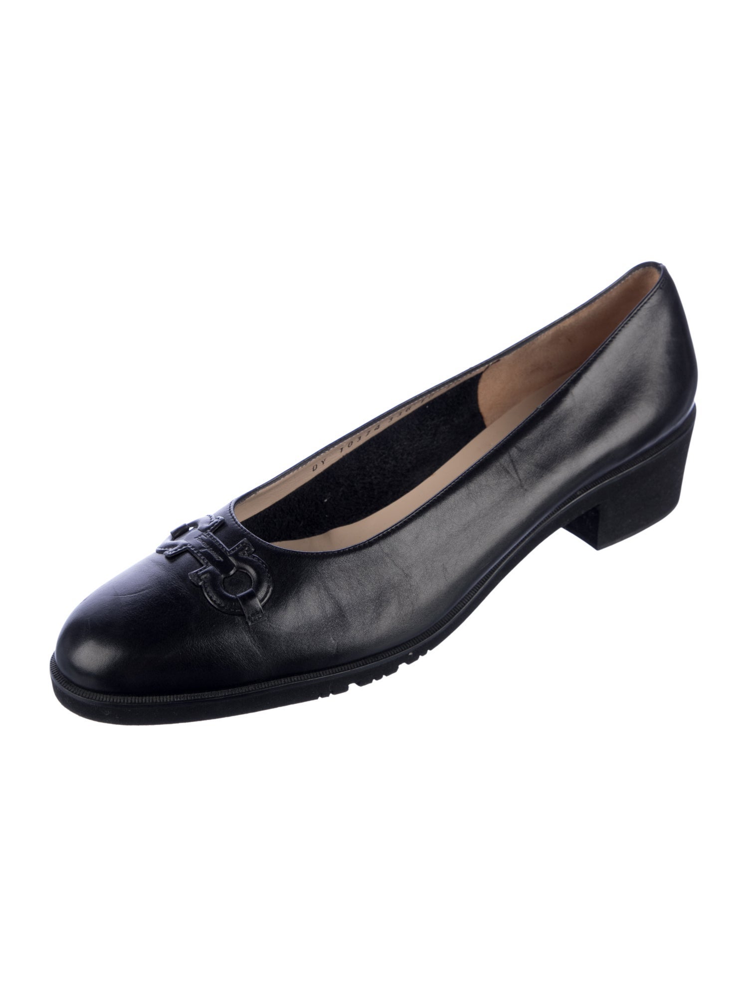 Salvatore Ferragamo Gancini Logo Leather Flats