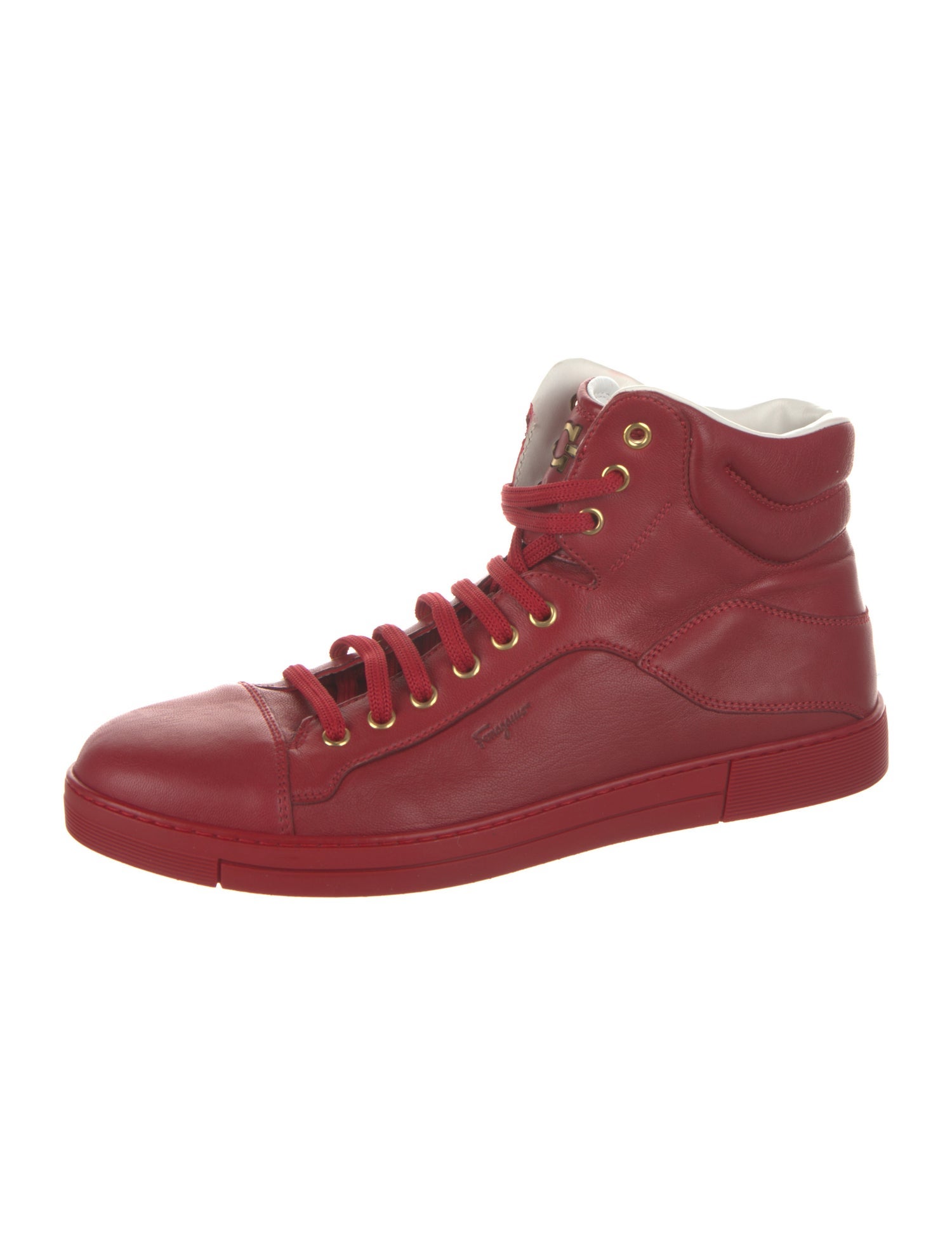 Salvatore Ferragamo Gancini Logo Leather Sneakers