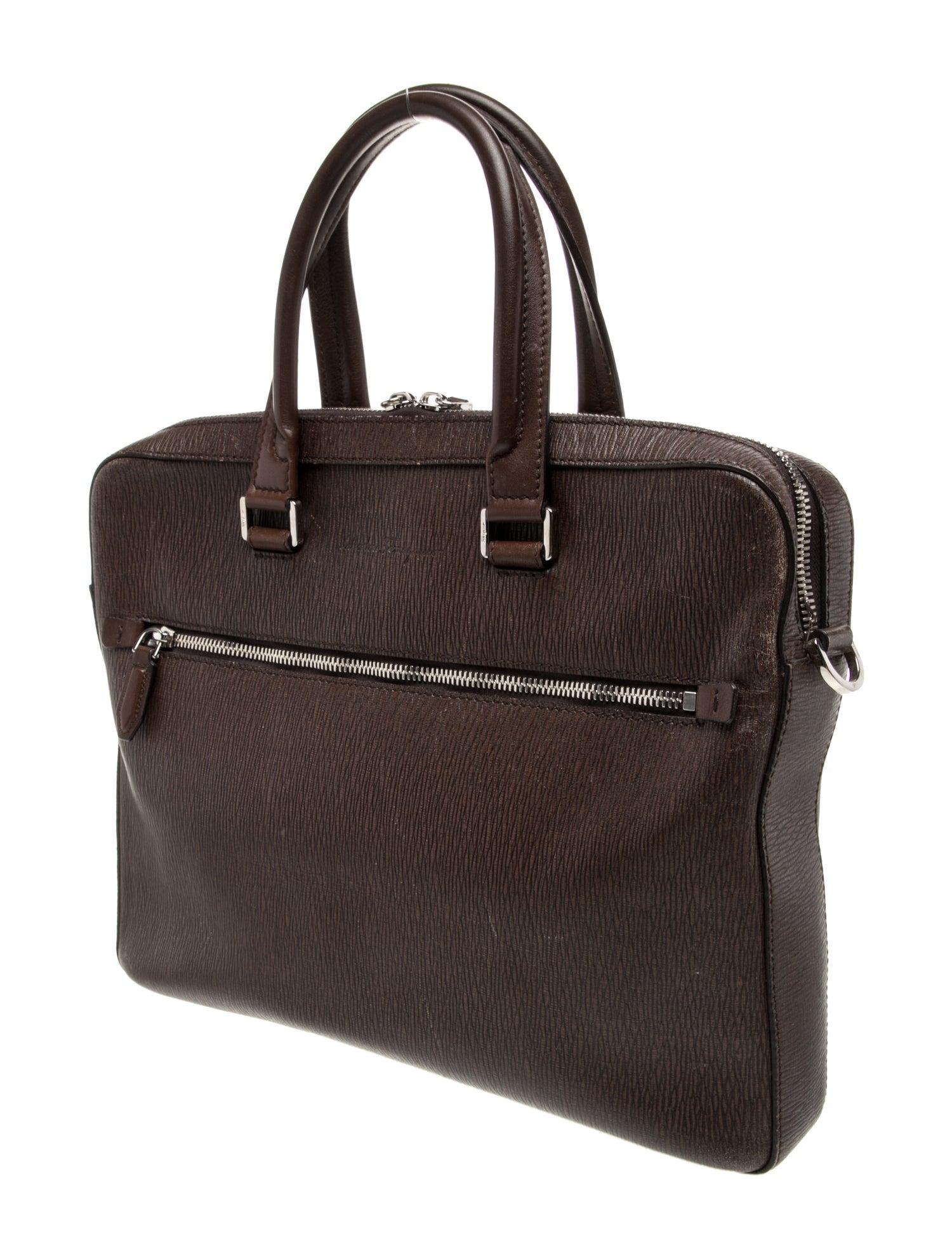 Salvatore Ferragamo Leather Briefcase Large - Brown Briefcases