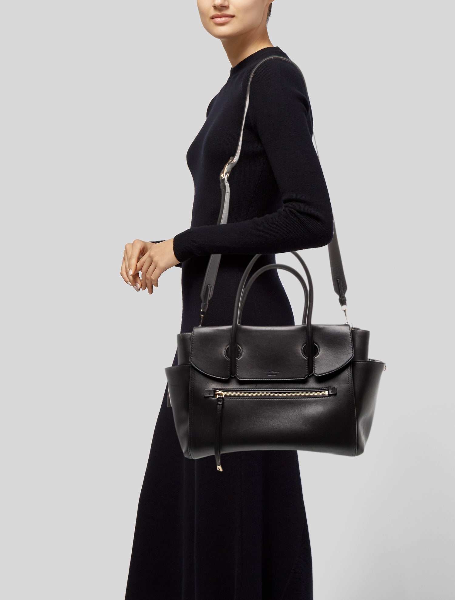 Salvatore Ferragamo Leather Crossbody Bag - Black Totes, Handbags