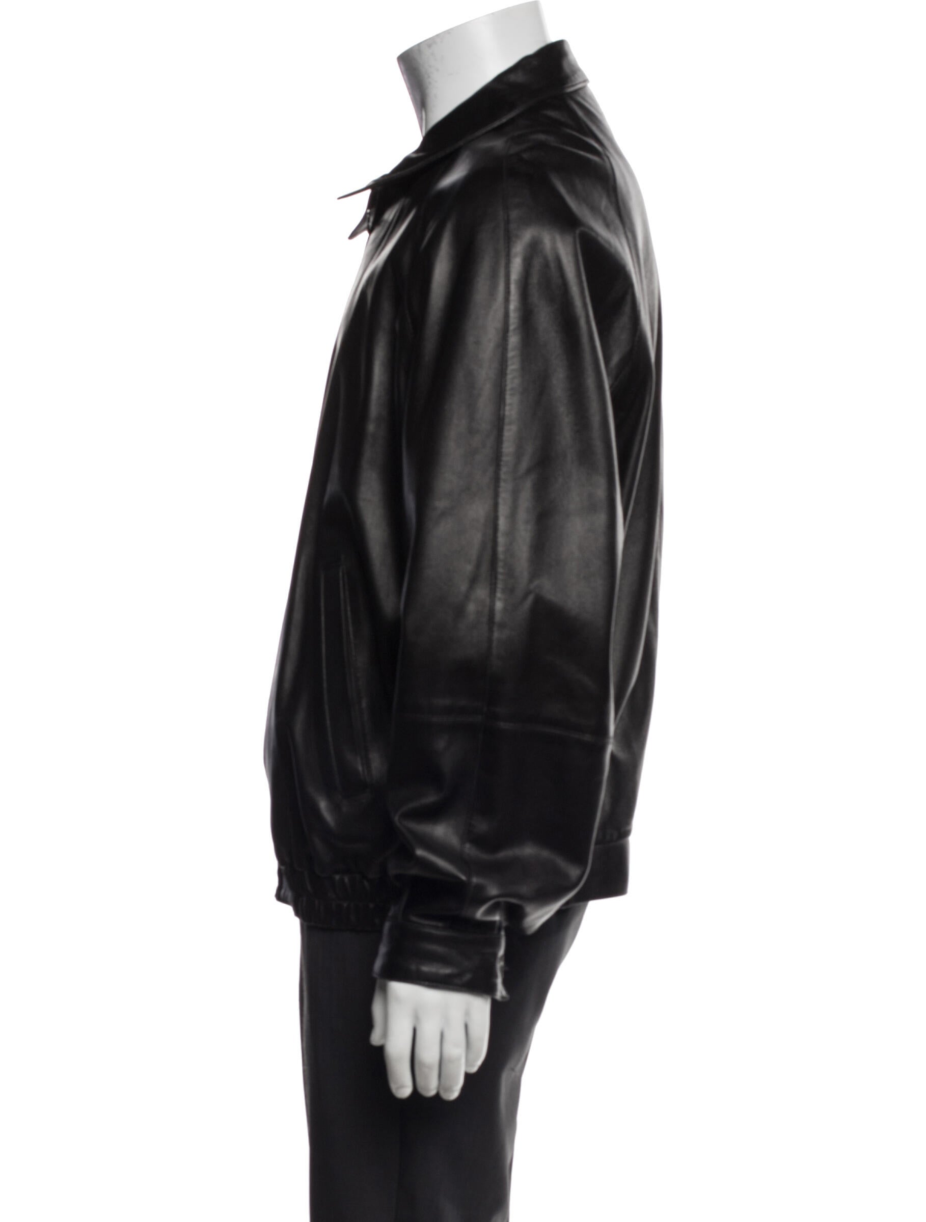 Salvatore Ferragamo Leather Bomber Jacket