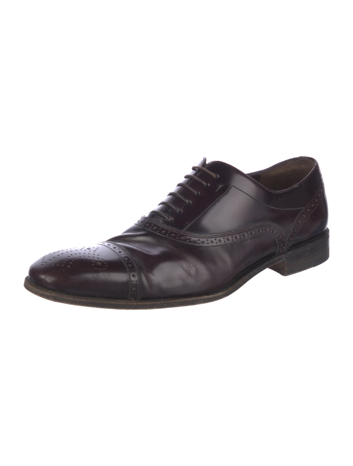 Salvatore Ferragamo Leather Lasercut Accents Brogues