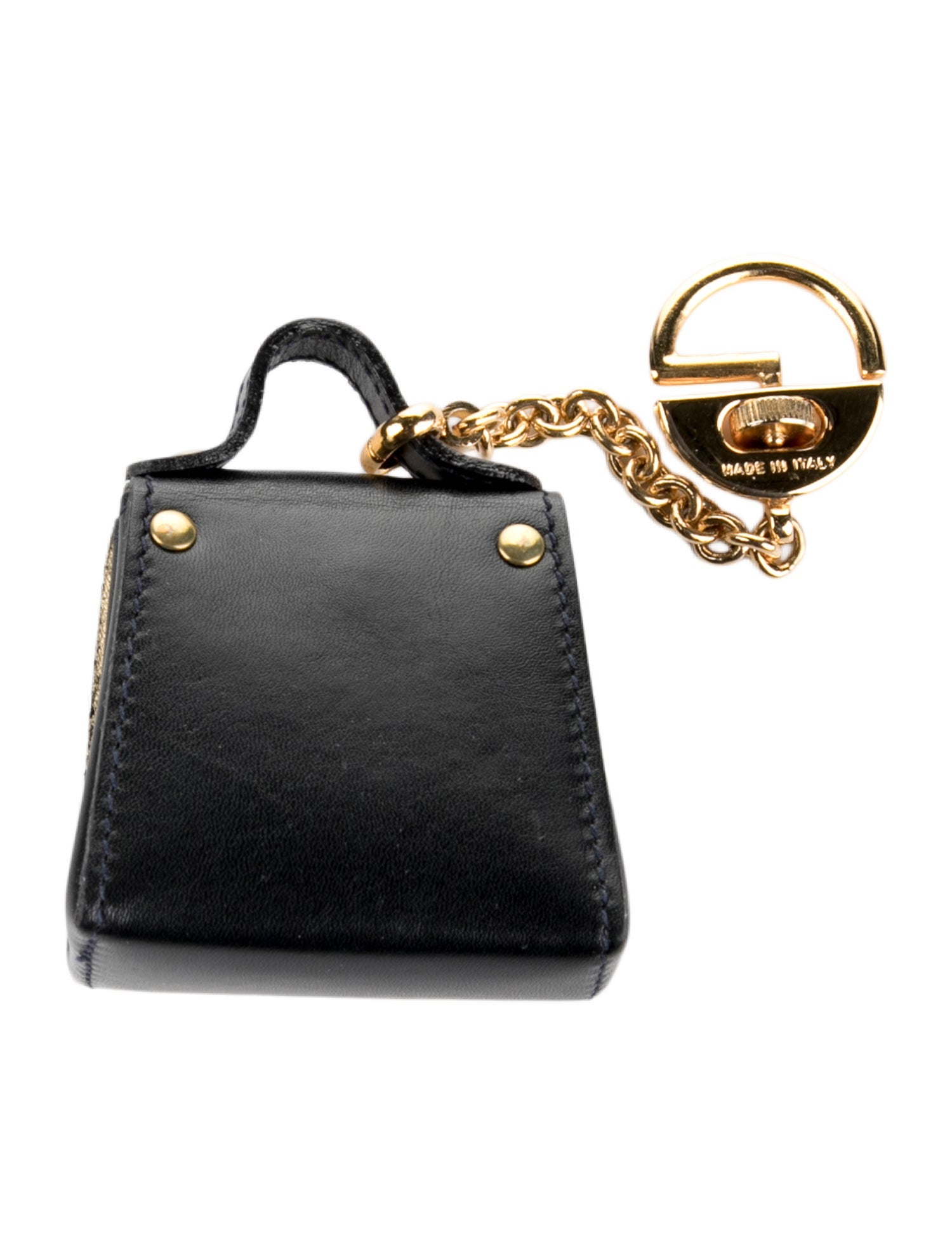 Salvatore Ferragamo Salvatore Ferragamo Leather Bag Charm w/ Gold-toned Hardware