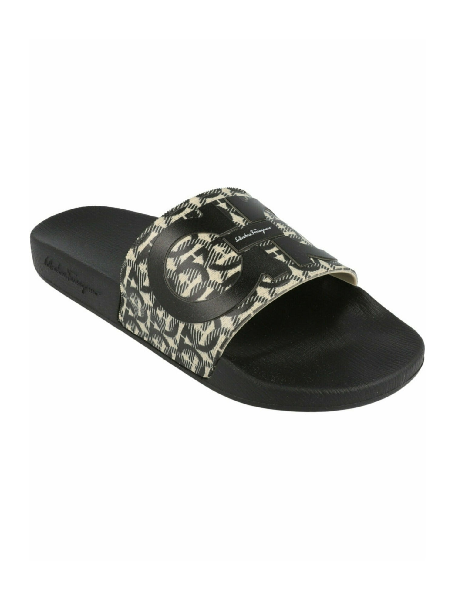 Salvatore Ferragamo Gancini Logo Rubber Slides w/ Tags