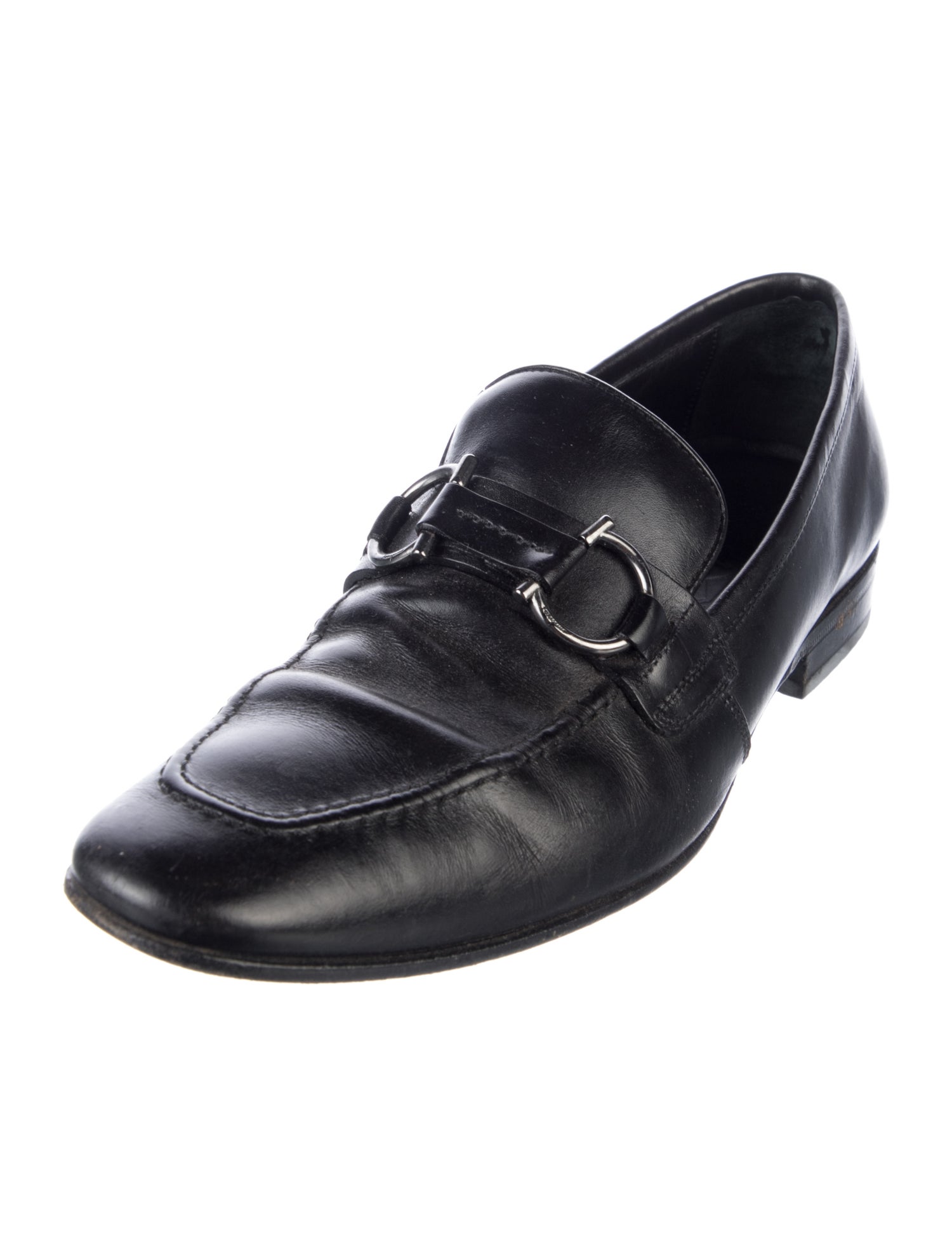 Salvatore Ferragamo Gancini Logo Leather Dress Loafers