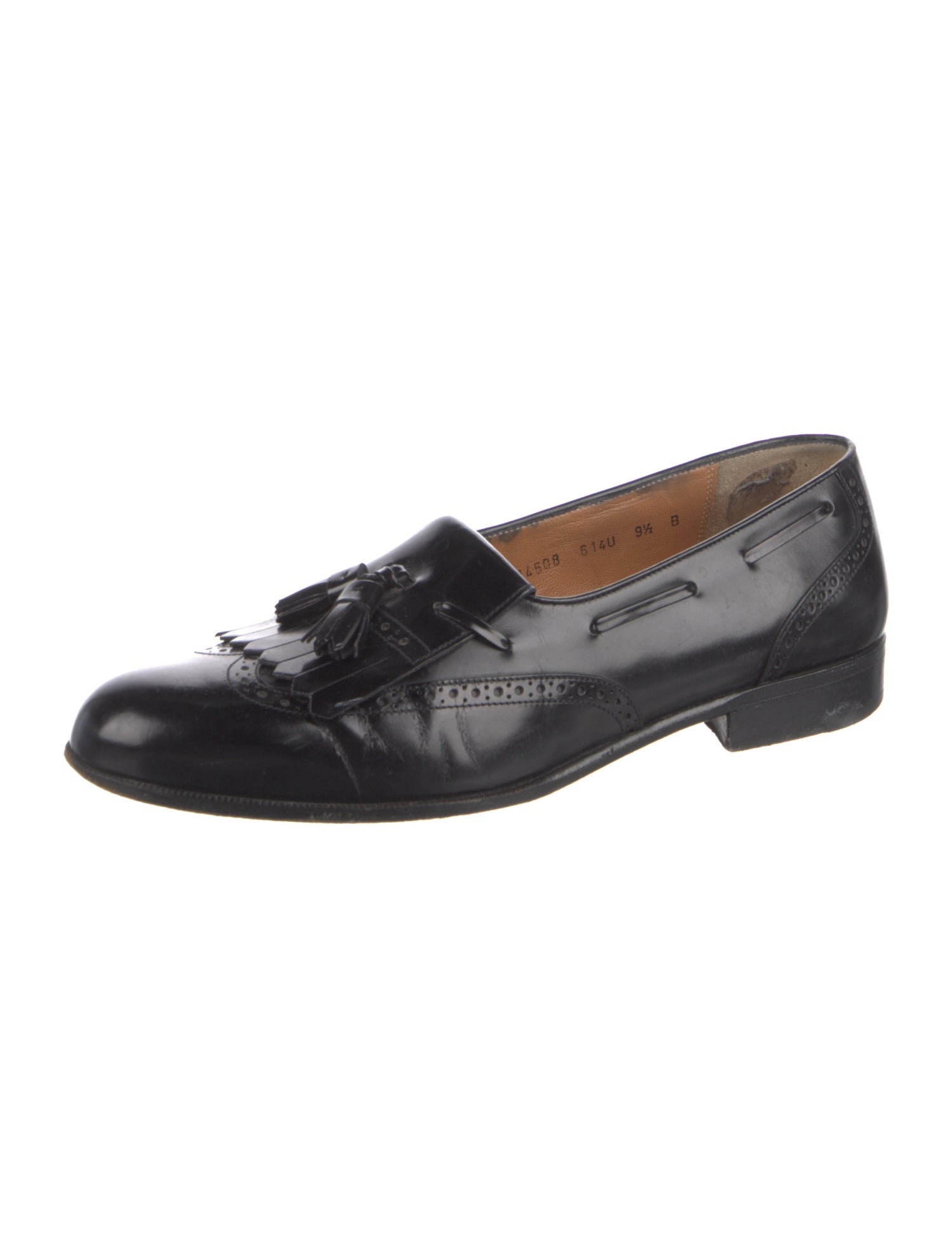 Salvatore Ferragamo Leather Tassel Accents Loafers