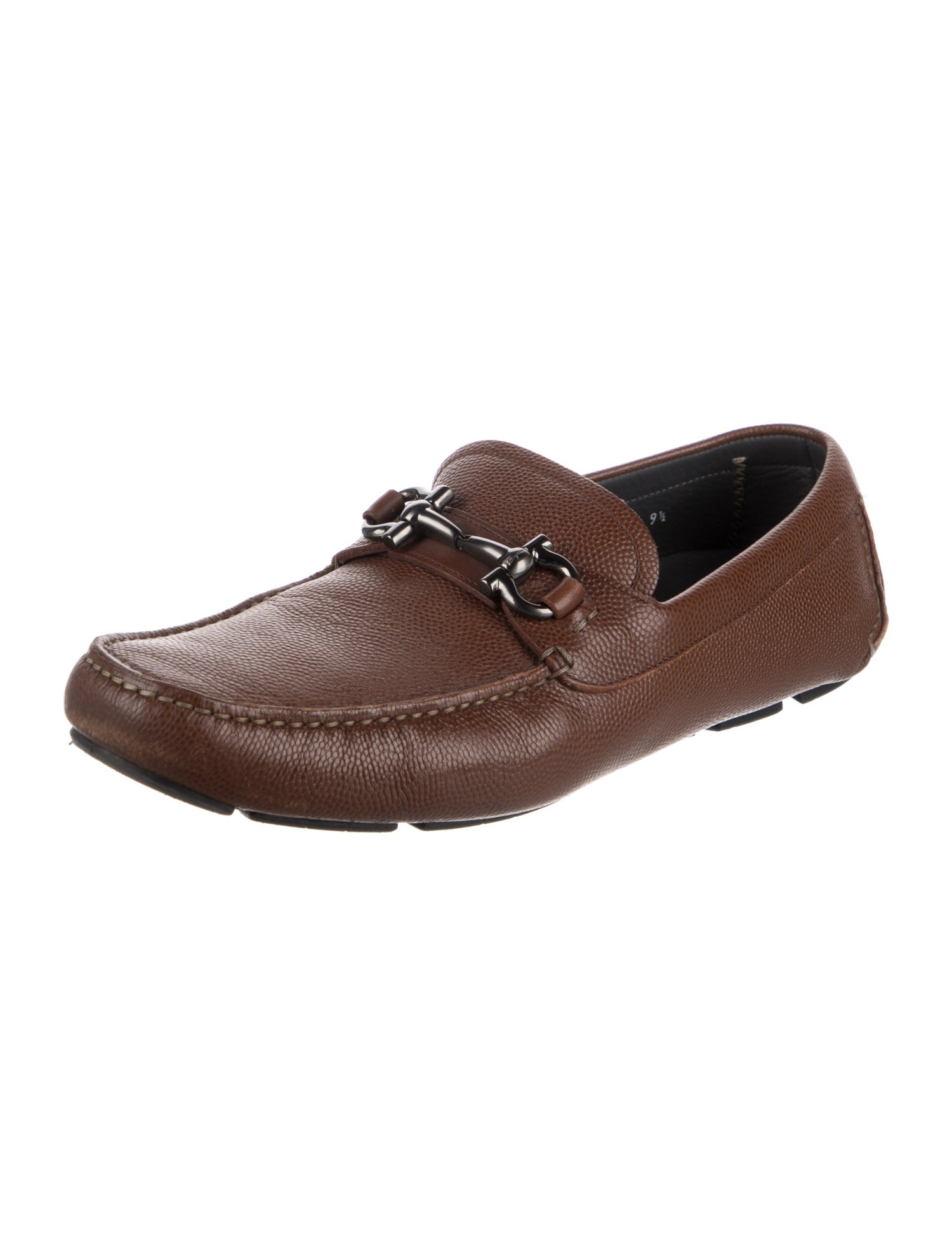 Salvatore Ferragamo Gancini Logo Leather Drivers