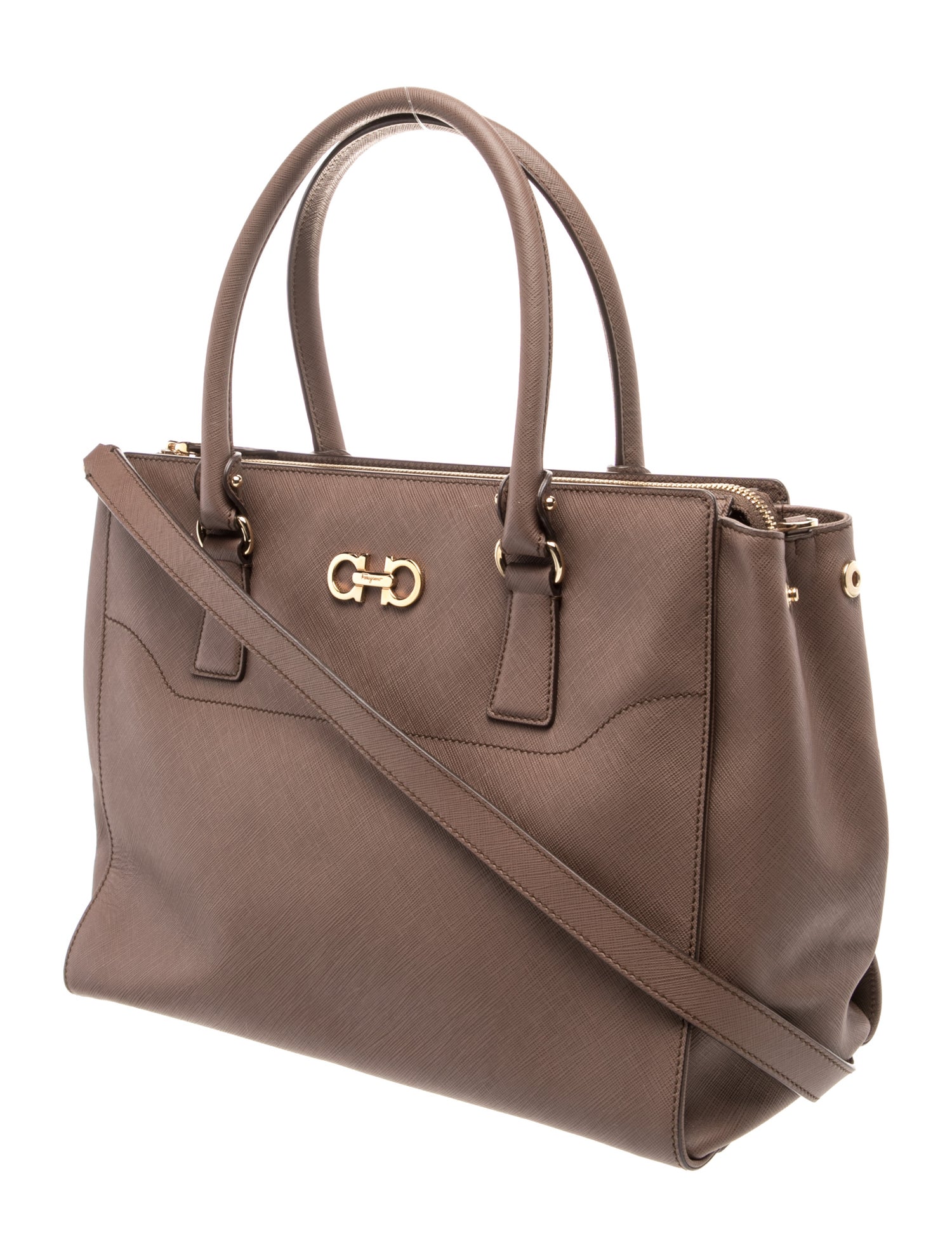 Salvatore Ferragamo Gancini Shoulder Bag - Brown Shoulder Bags