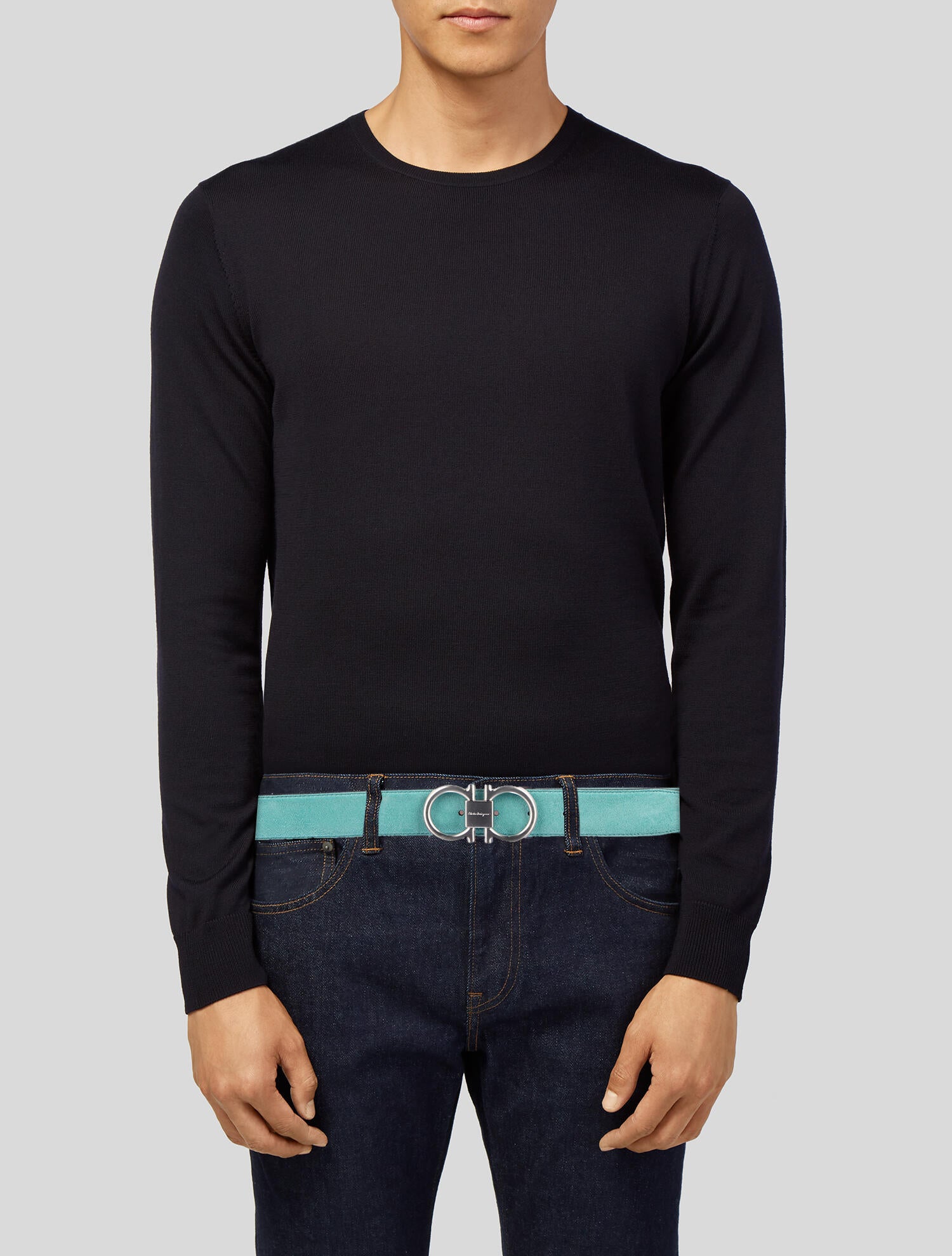 Salvatore Ferragamo Skinny Suede Belt Kit