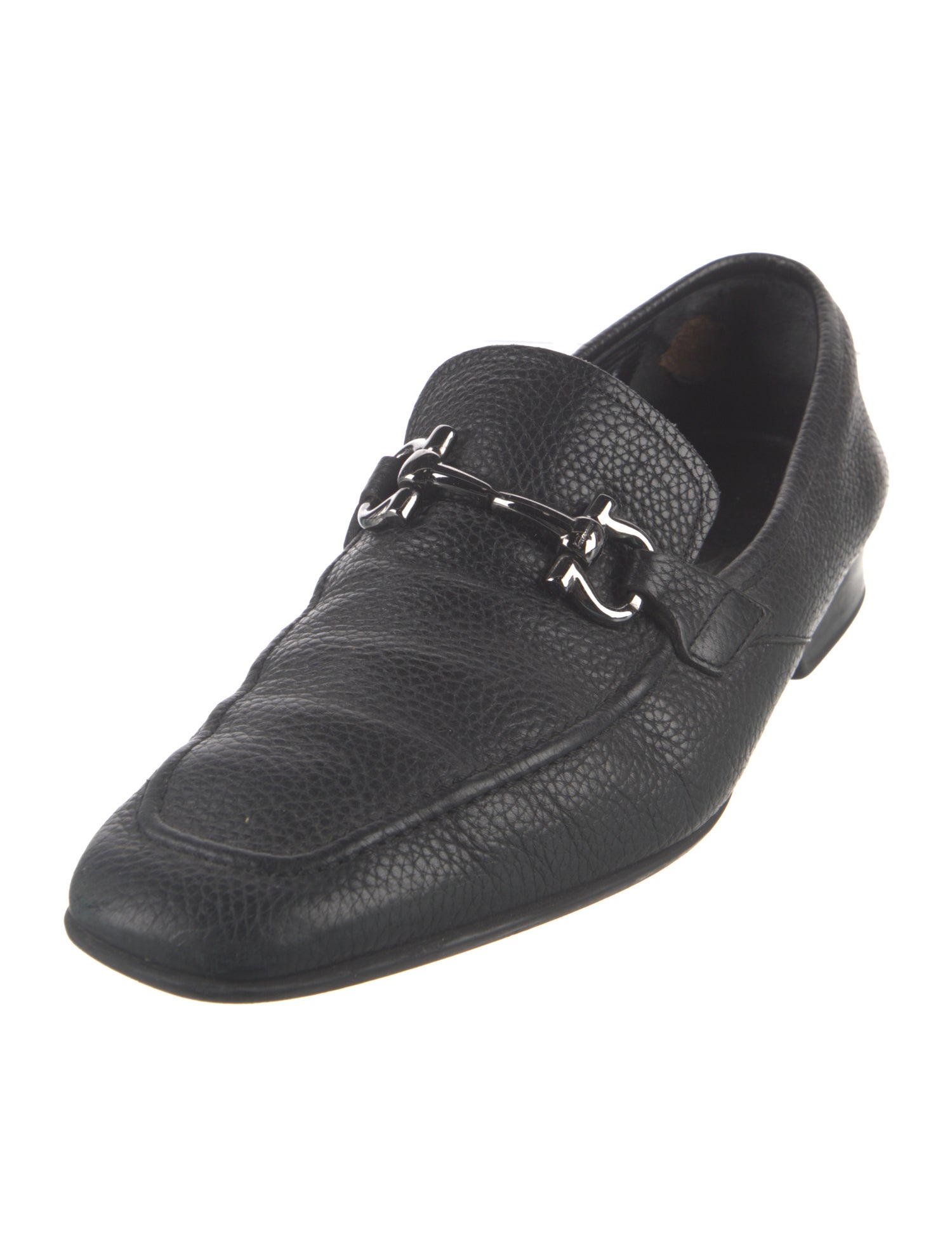 Salvatore Ferragamo Gancini Logo Leather Dress Loafers