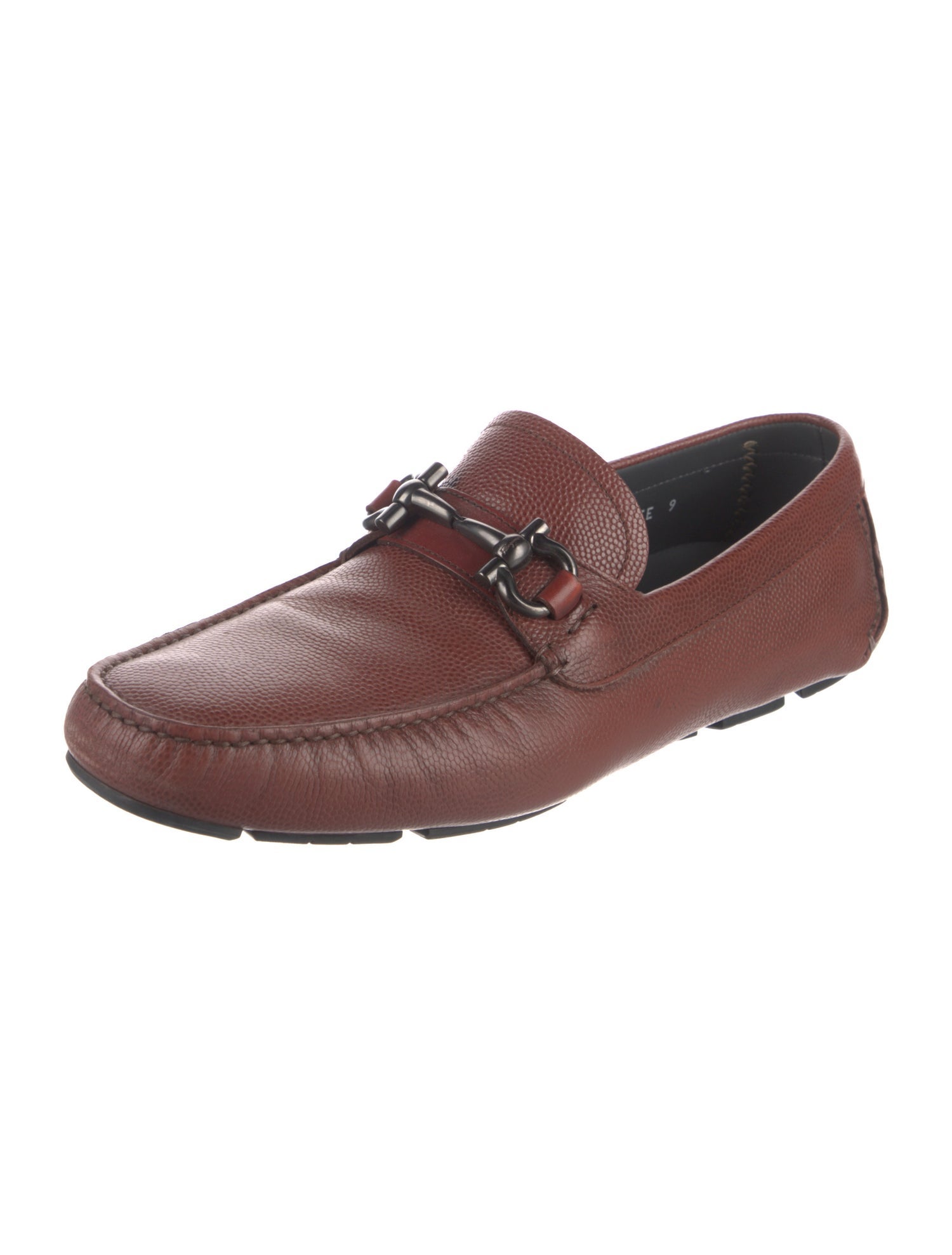 Salvatore Ferragamo Gancio Logo Leather Drivers