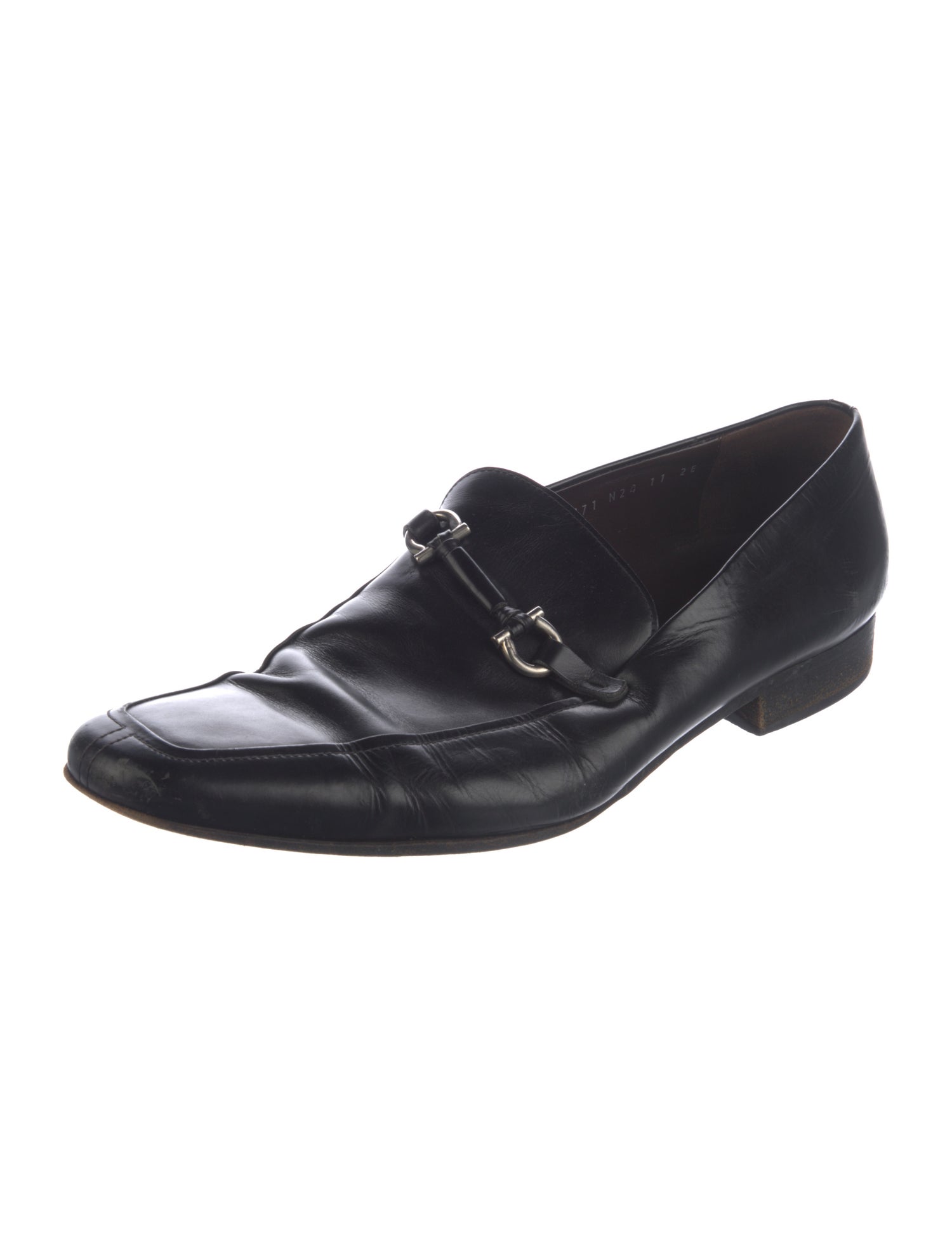 Salvatore Ferragamo Horsebit Accent Leather Dress Loafers