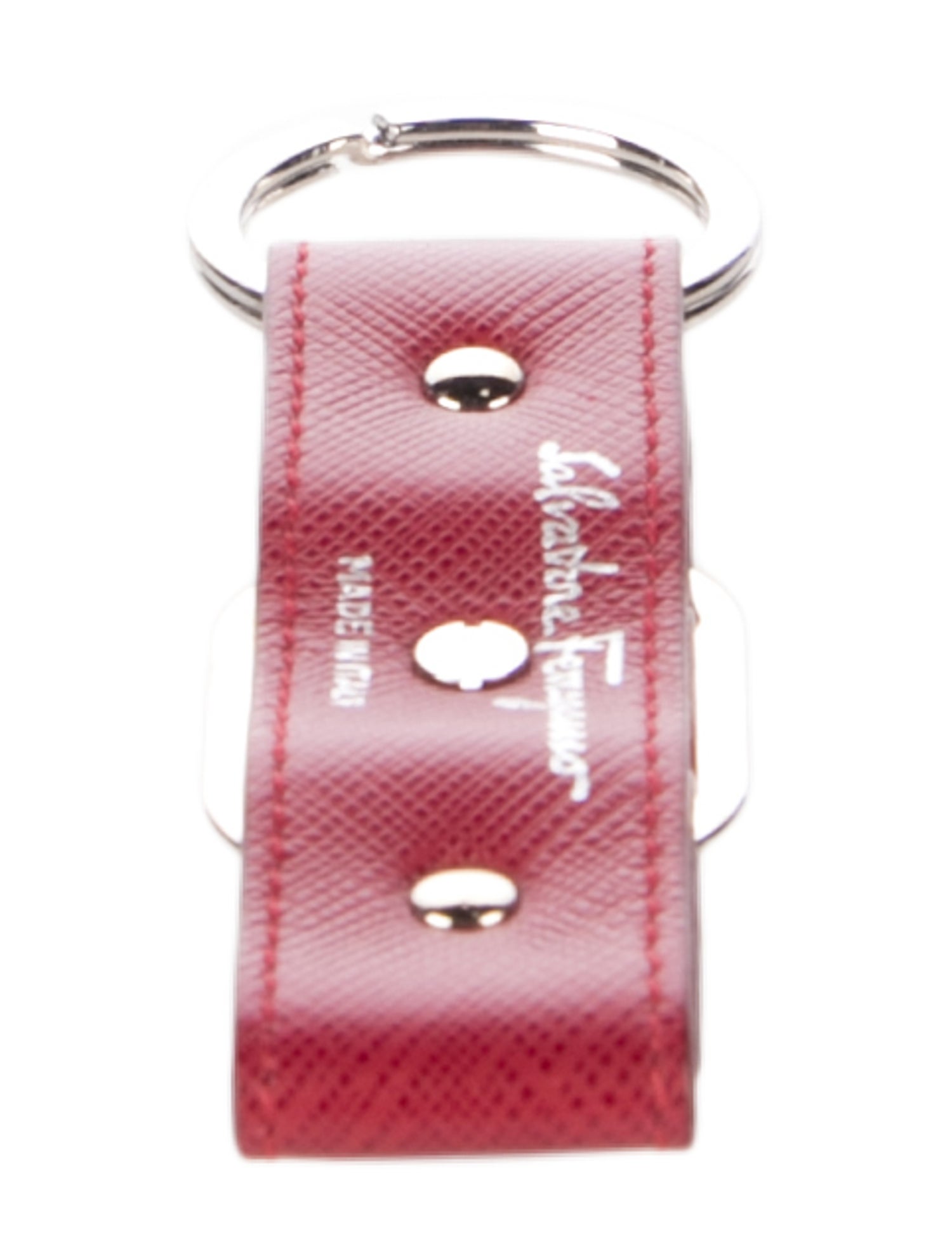 Salvatore Ferragamo Textured Leather Keychain