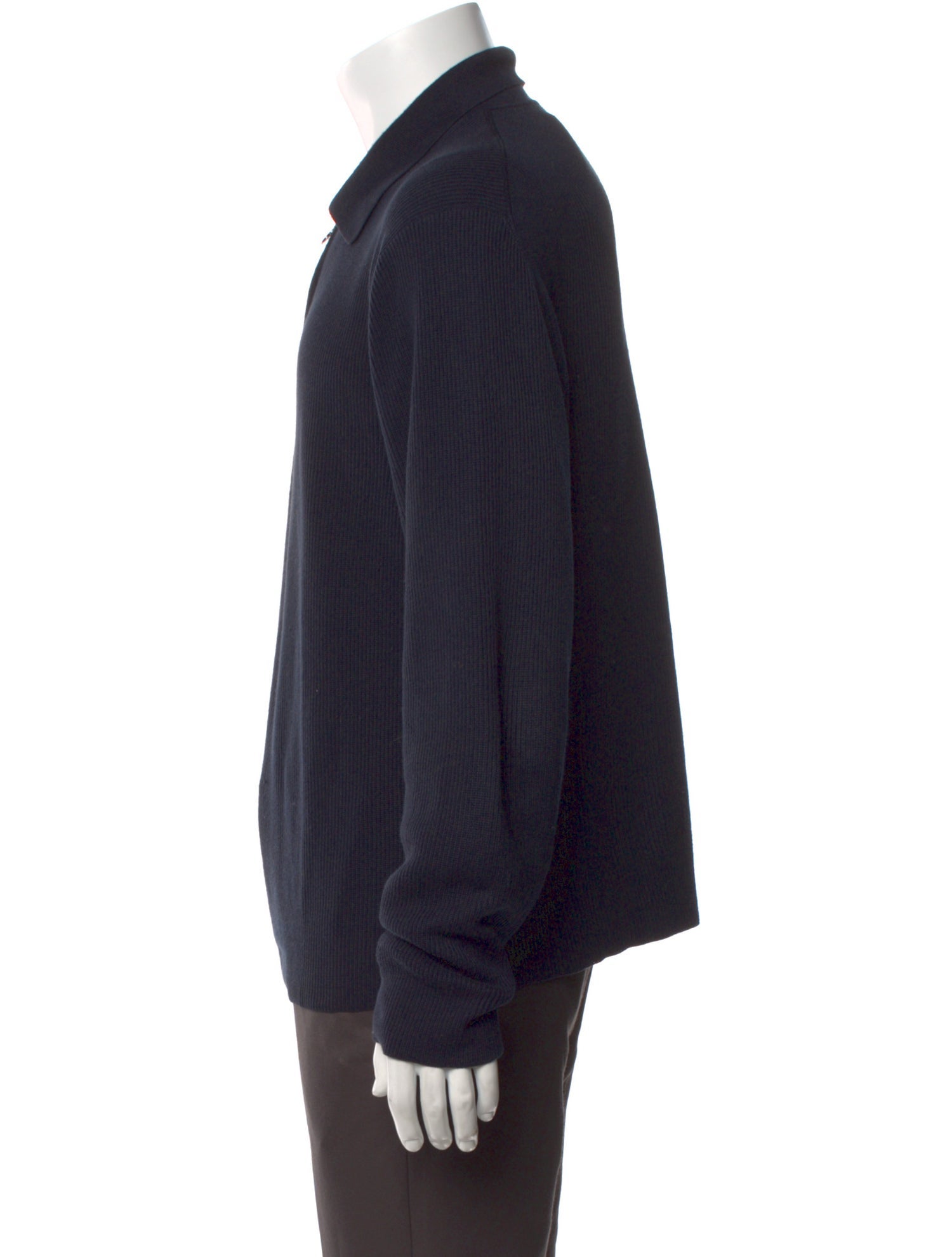Salvatore Ferragamo Collar Long Sleeve Polo Sweater