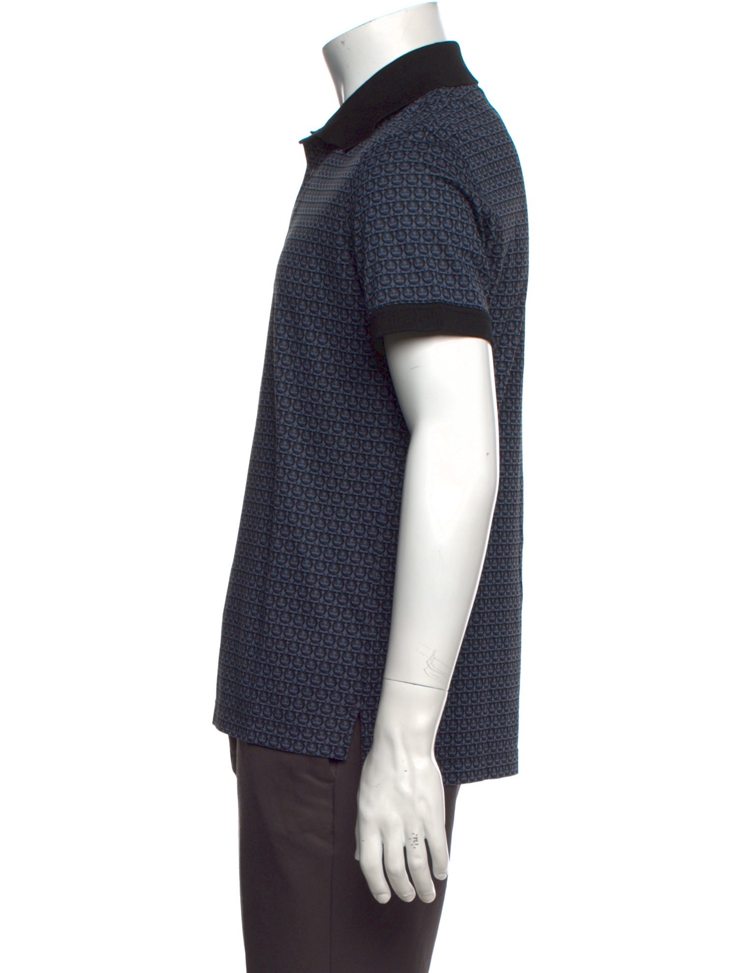 Salvatore Ferragamo Patterned Collar Polo Shirt w/ Tags