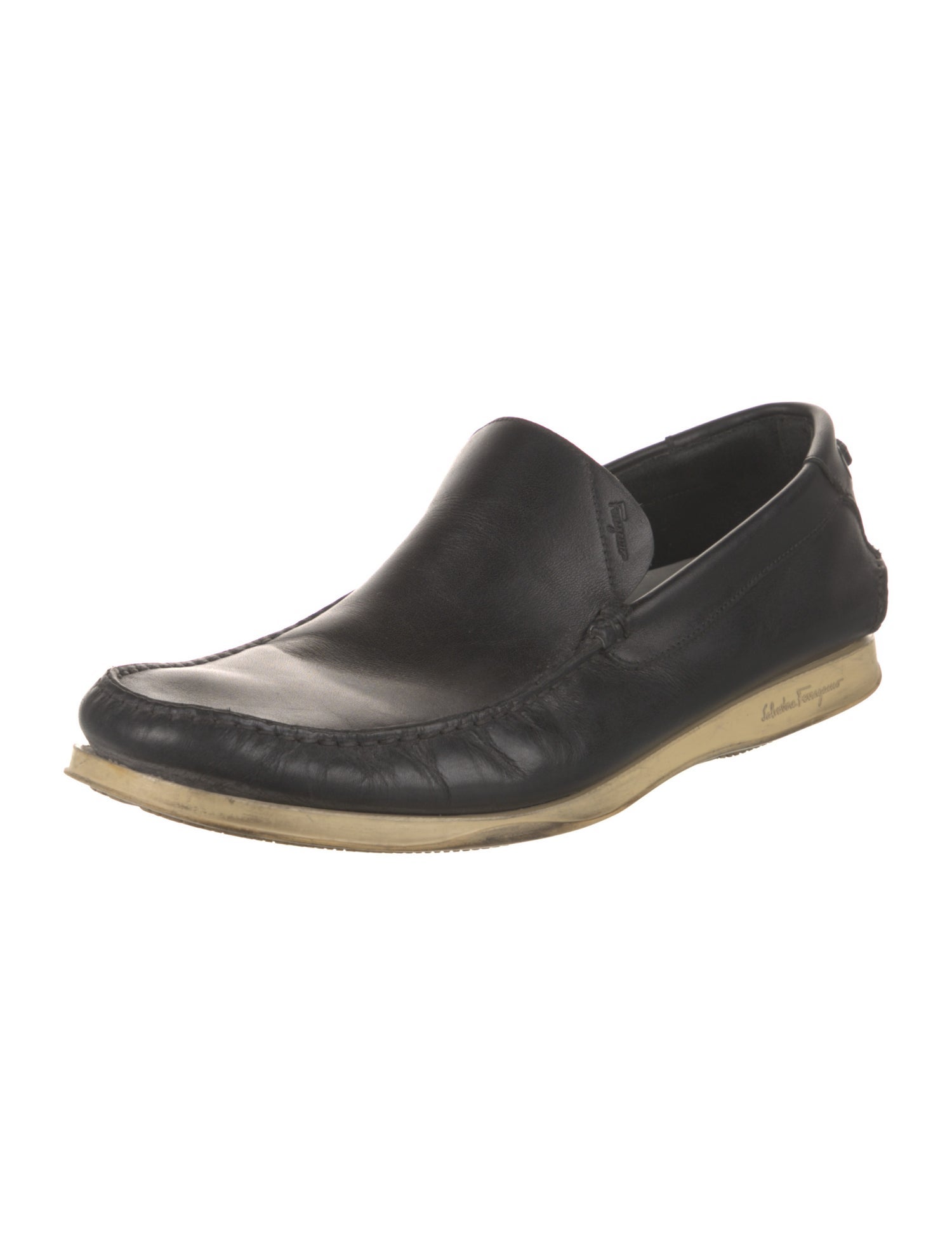 Salvatore Ferragamo Gancio Logo Leather Loafers