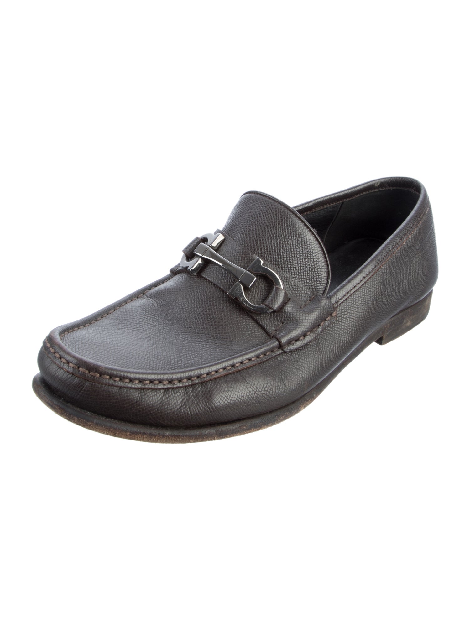 Salvatore Ferragamo Gancini Logo Leather Loafers