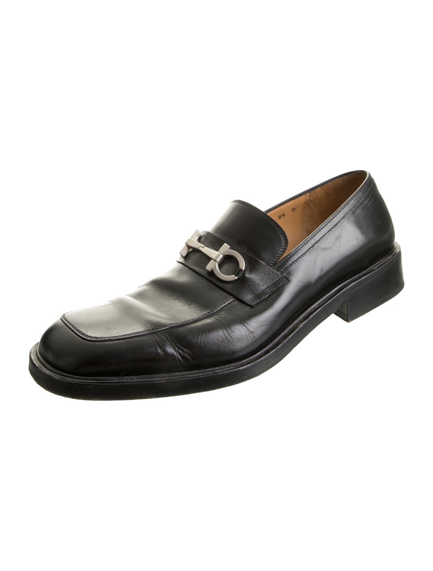 Salvatore Ferragamo Gancini Logo Leather Loafers