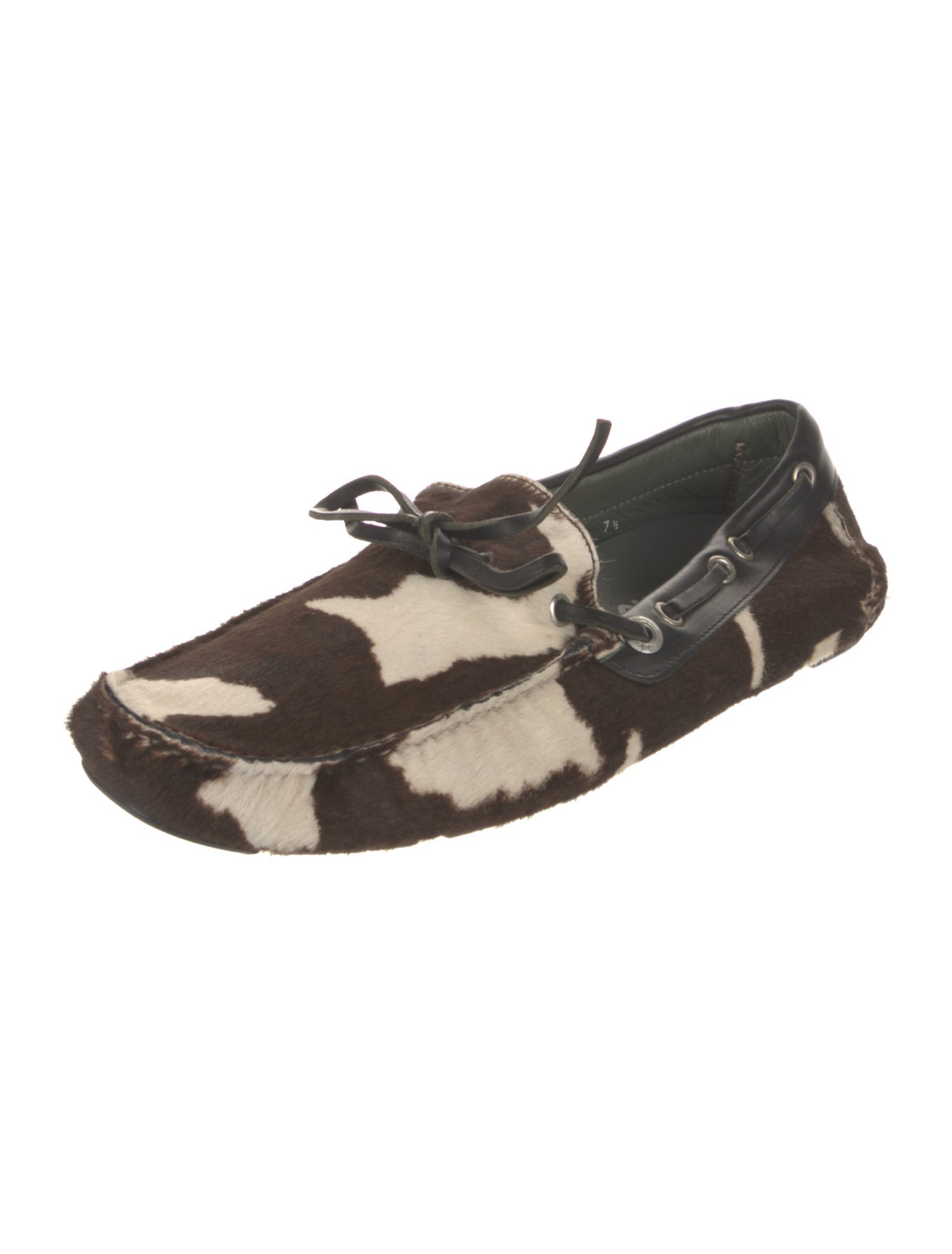 Salvatore Ferragamo Ponyhair Printed Boat Shoes