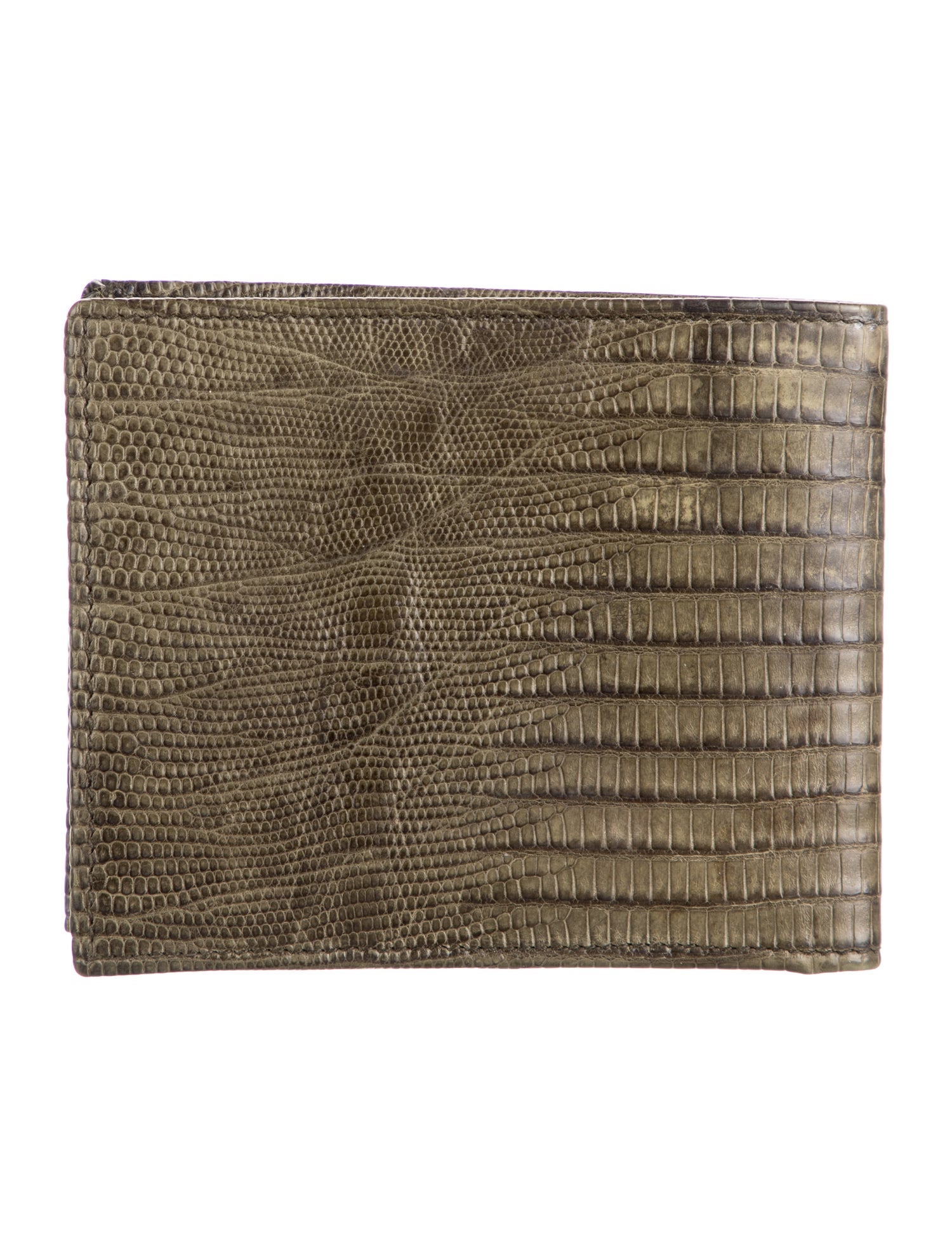 Salvatore Ferragamo Embossed Leather Animal Print Bifold Wallet