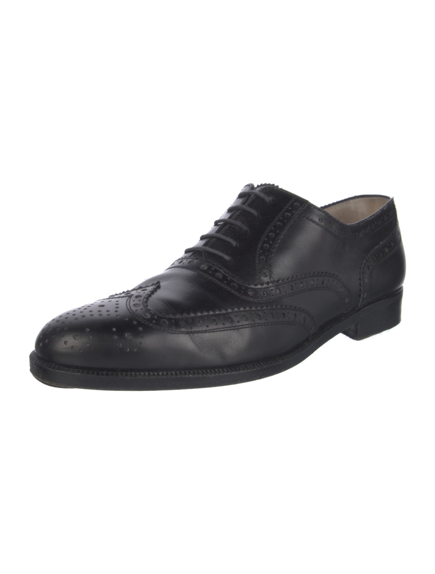 Salvatore Ferragamo Leather Lasercut Accents Brogues