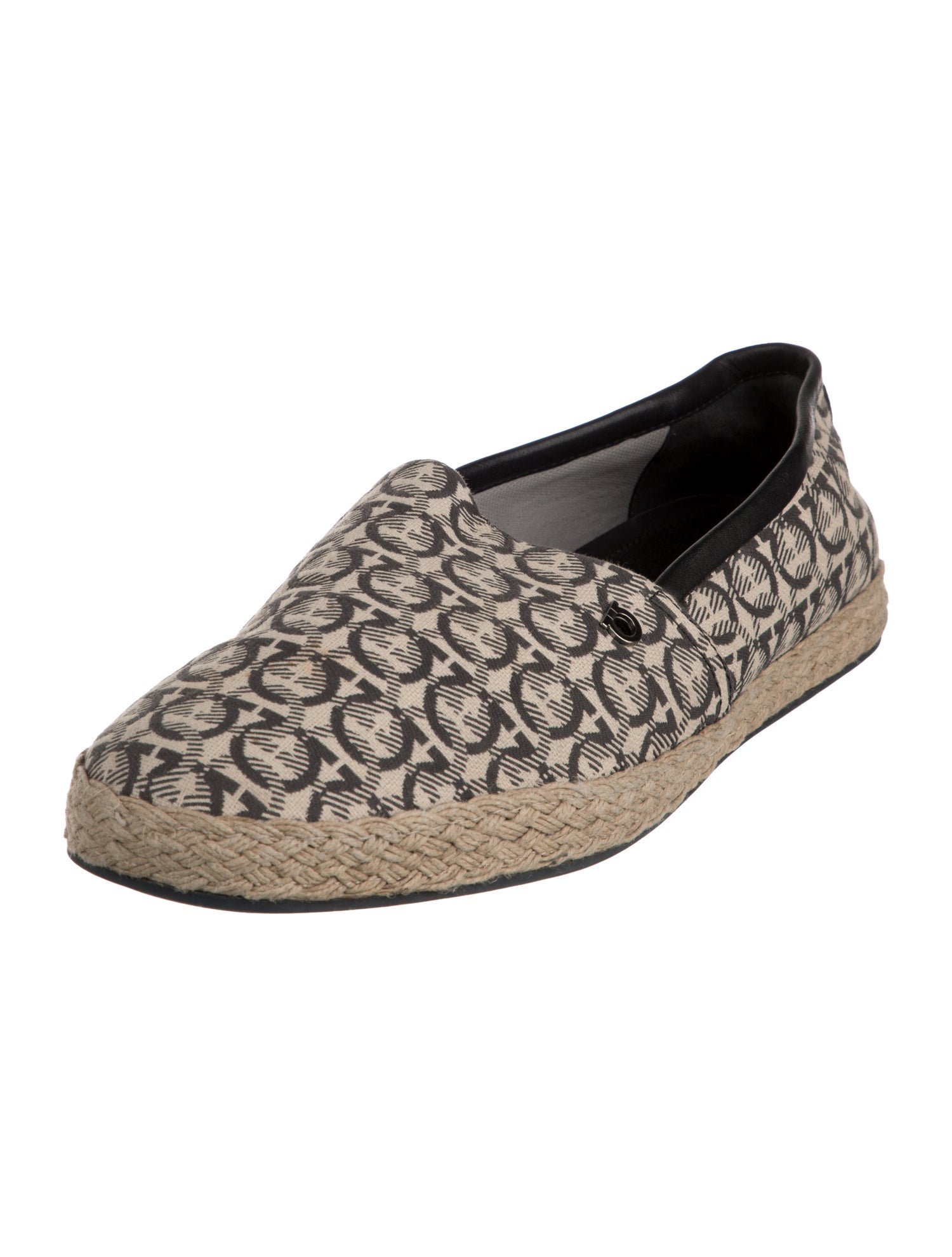 Salvatore Ferragamo Canvas Graphic Print Loafers